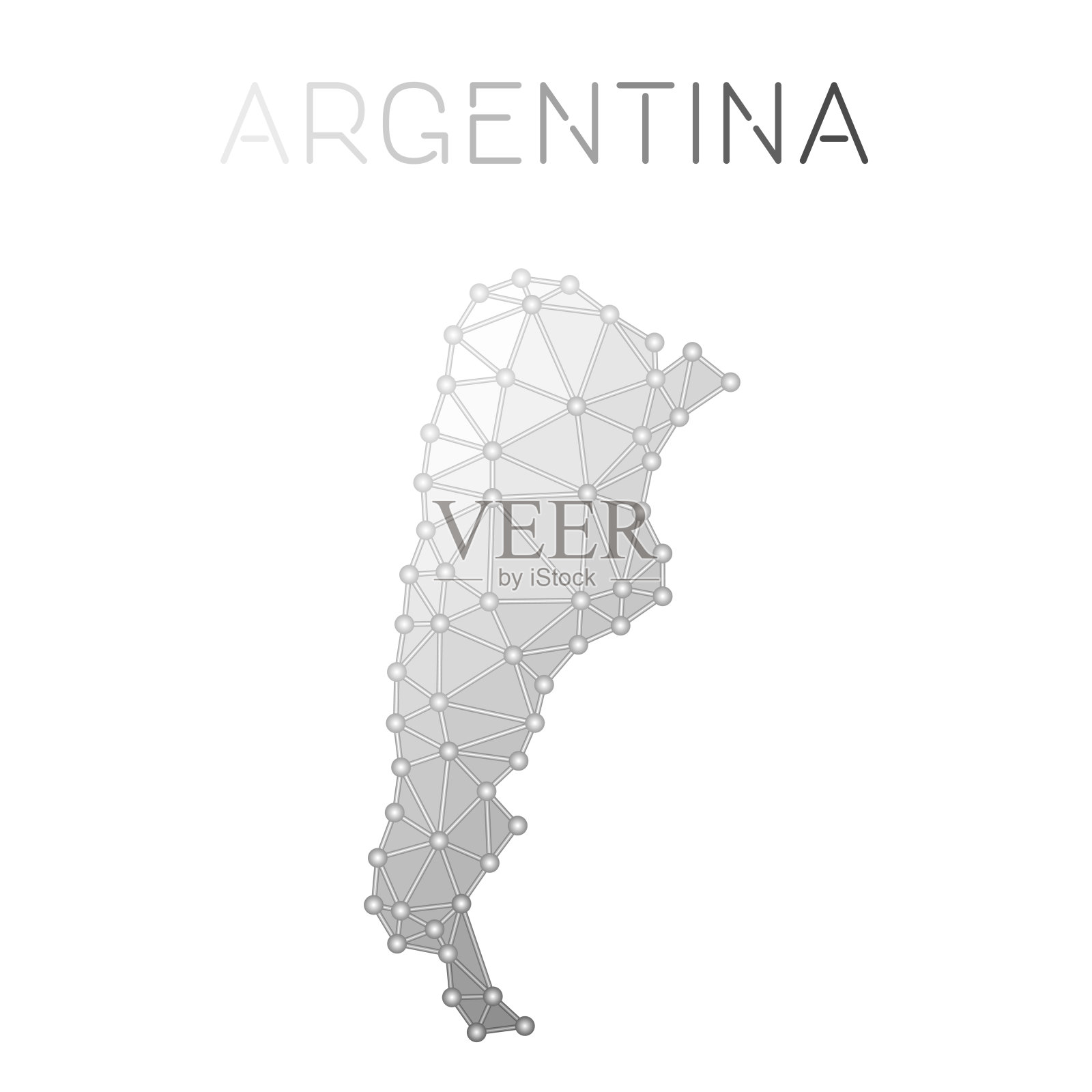 阿根廷多边形矢量图。插画图片素材