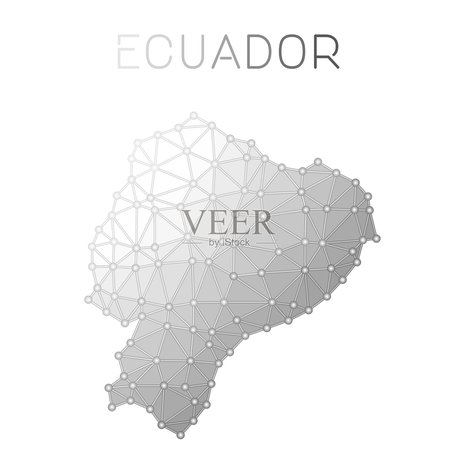 厄瓜多尔多边形矢量图。插画图片素材