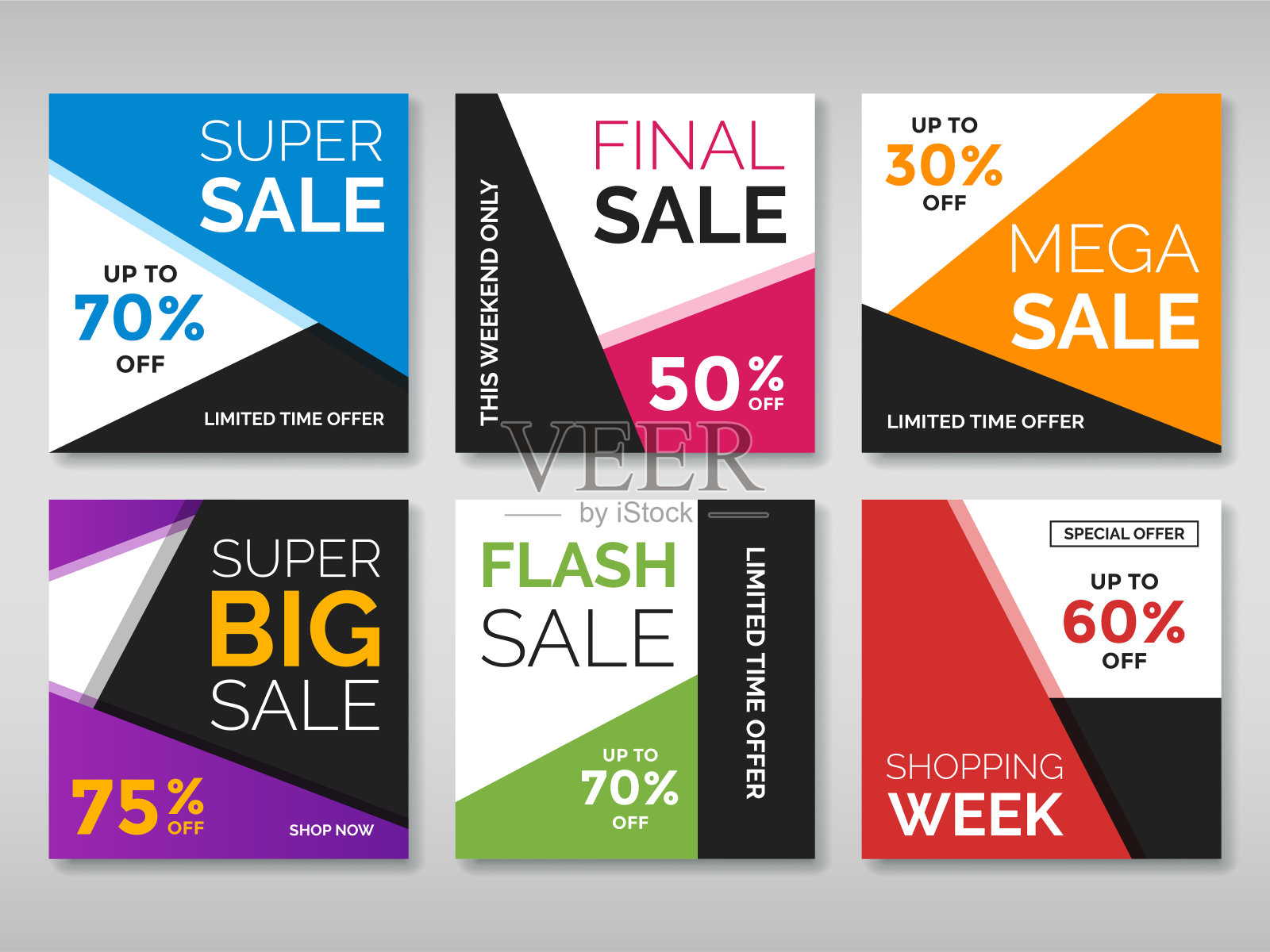 为社交媒体销售网络横幅。辑设计模板素材