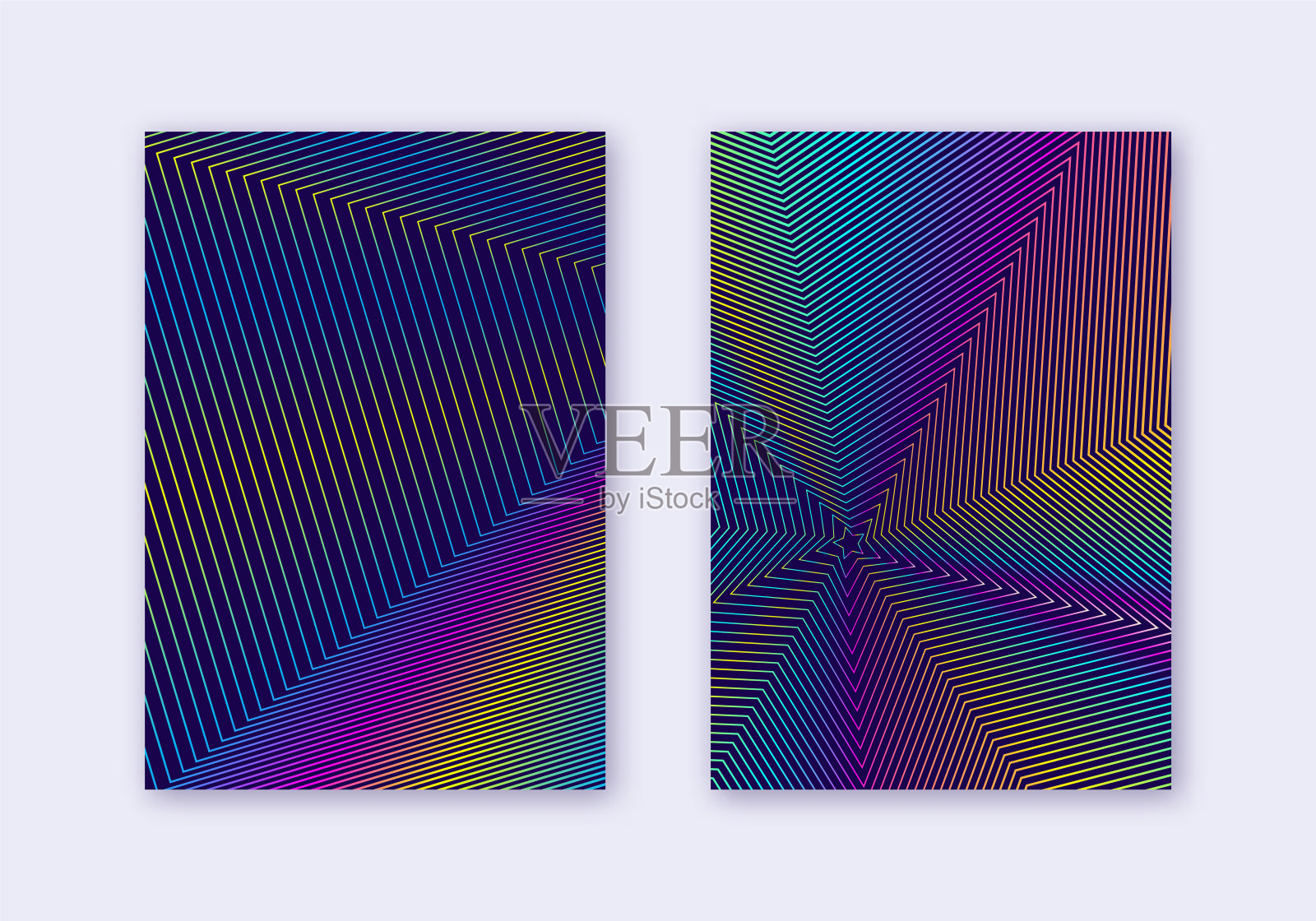 封面设计模板集。现代抽象线条b插画图片素材