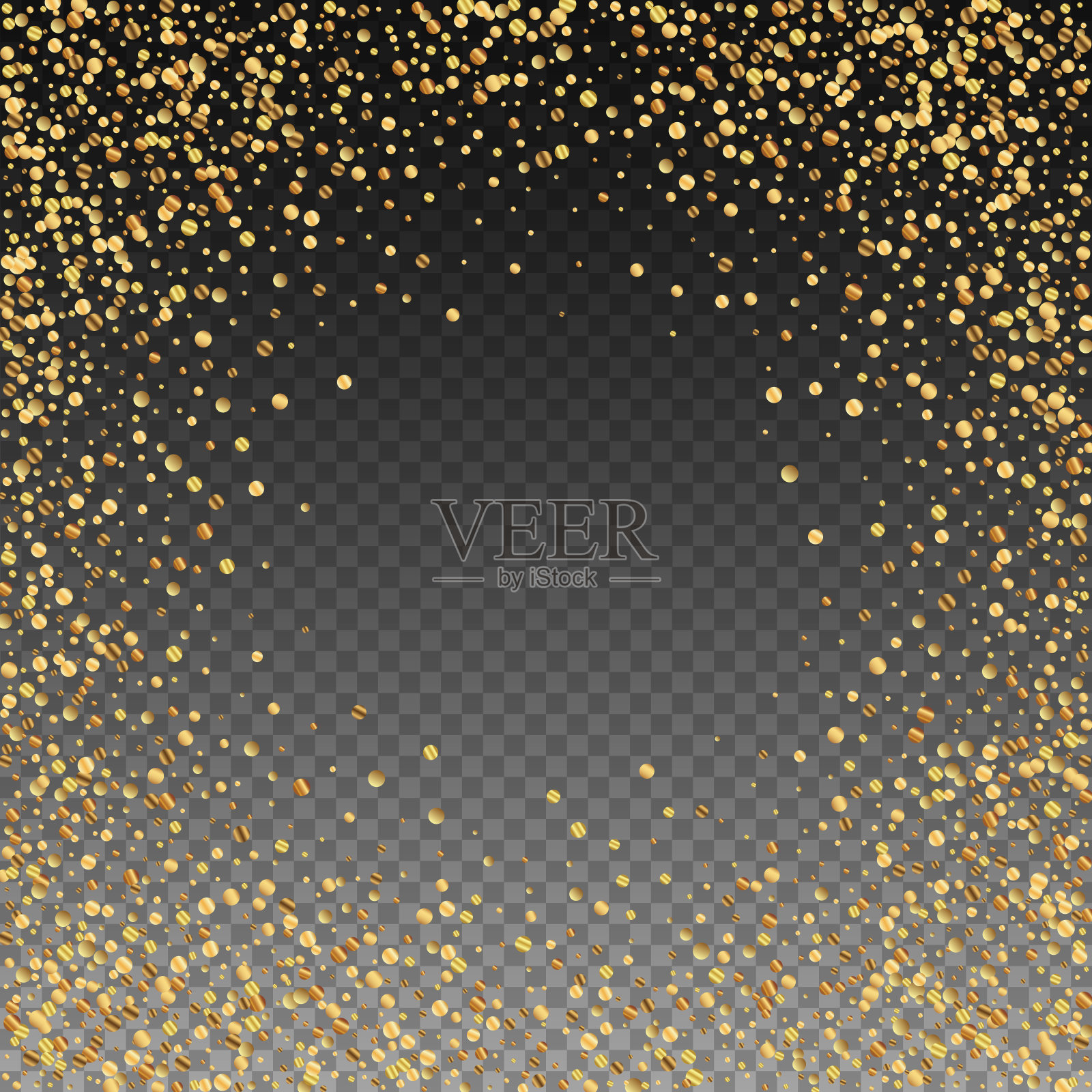 金色五彩纸屑奢华闪闪发光。分散插画图片素材