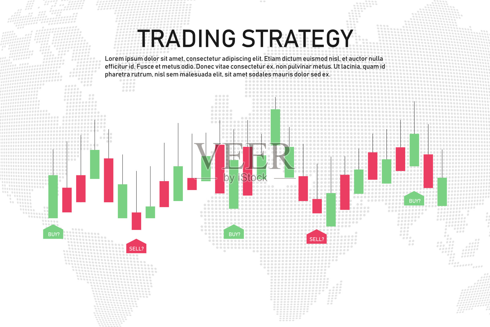 世界贸易的策略。三合会说明。勾选绿色和红色。插画图片素材