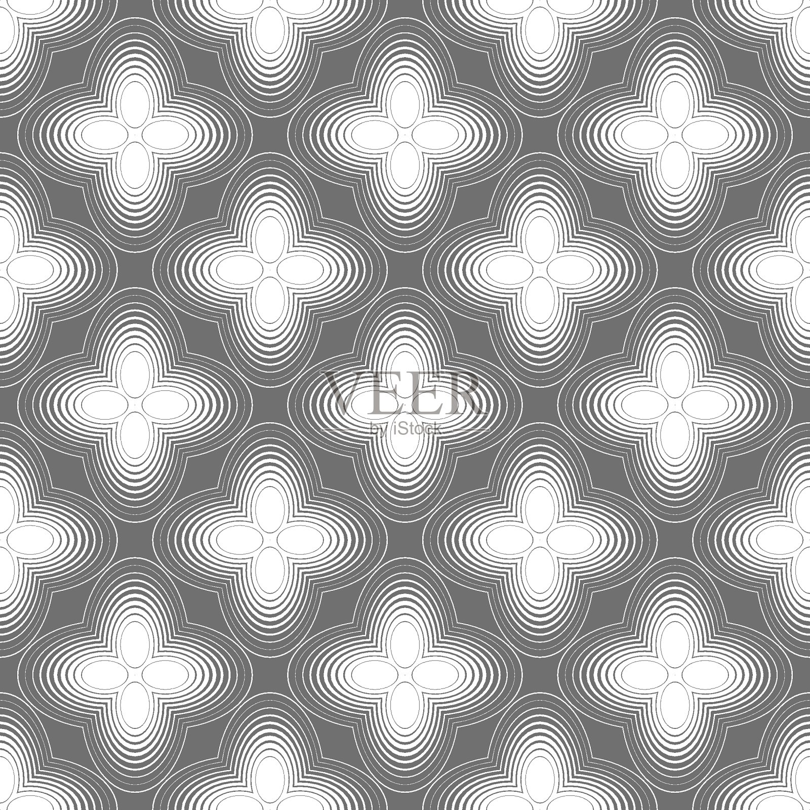 圆无缝模式。有序的形状会产生催眠的效果。插画图片素材