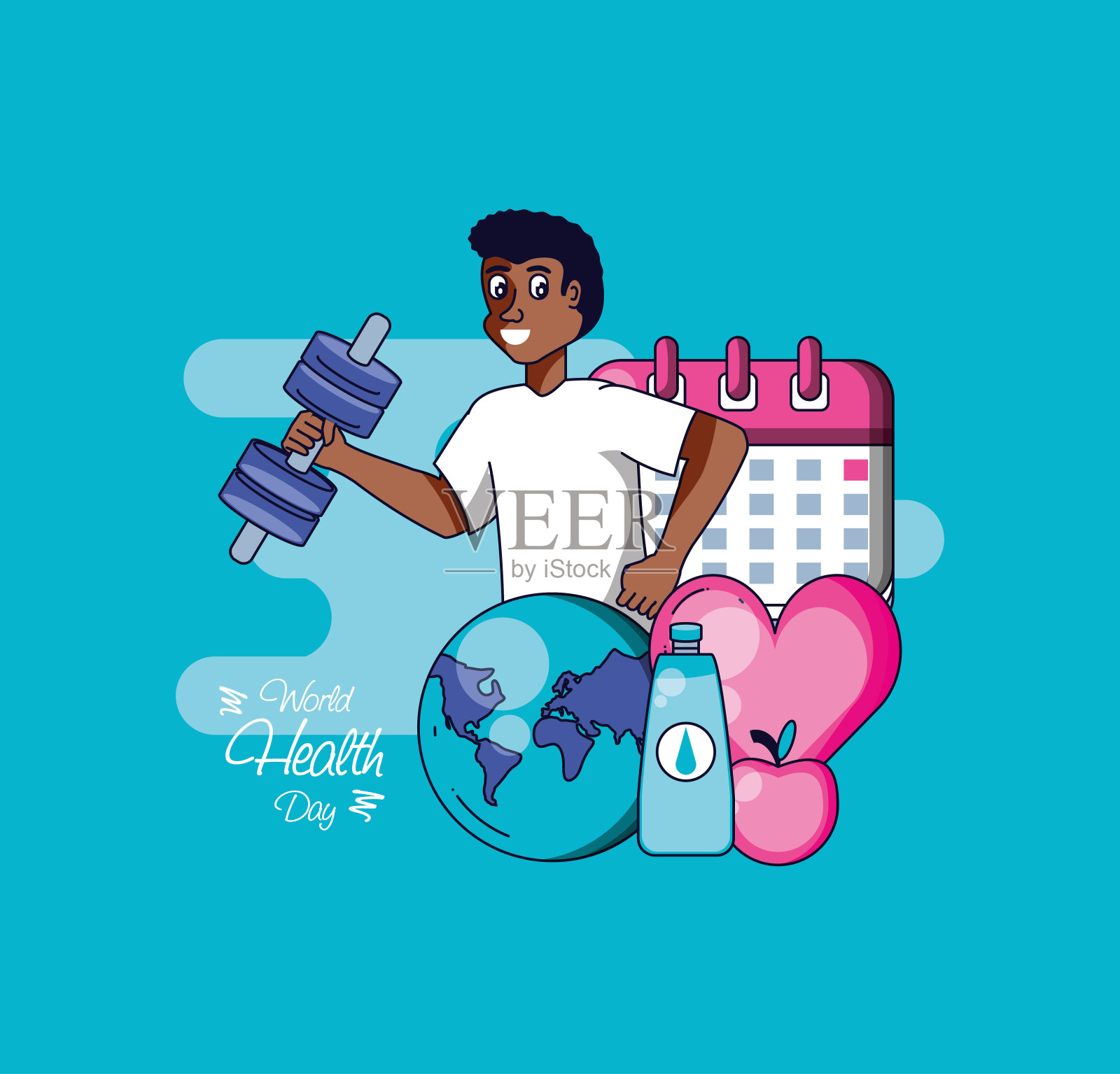 健壮男人图标集插画图片素材