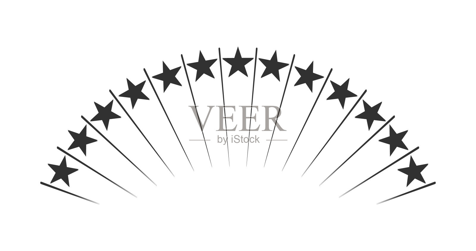摘起升起的星星。流星。焰火。矢量插图隔离在白色背景上。设计元素图片