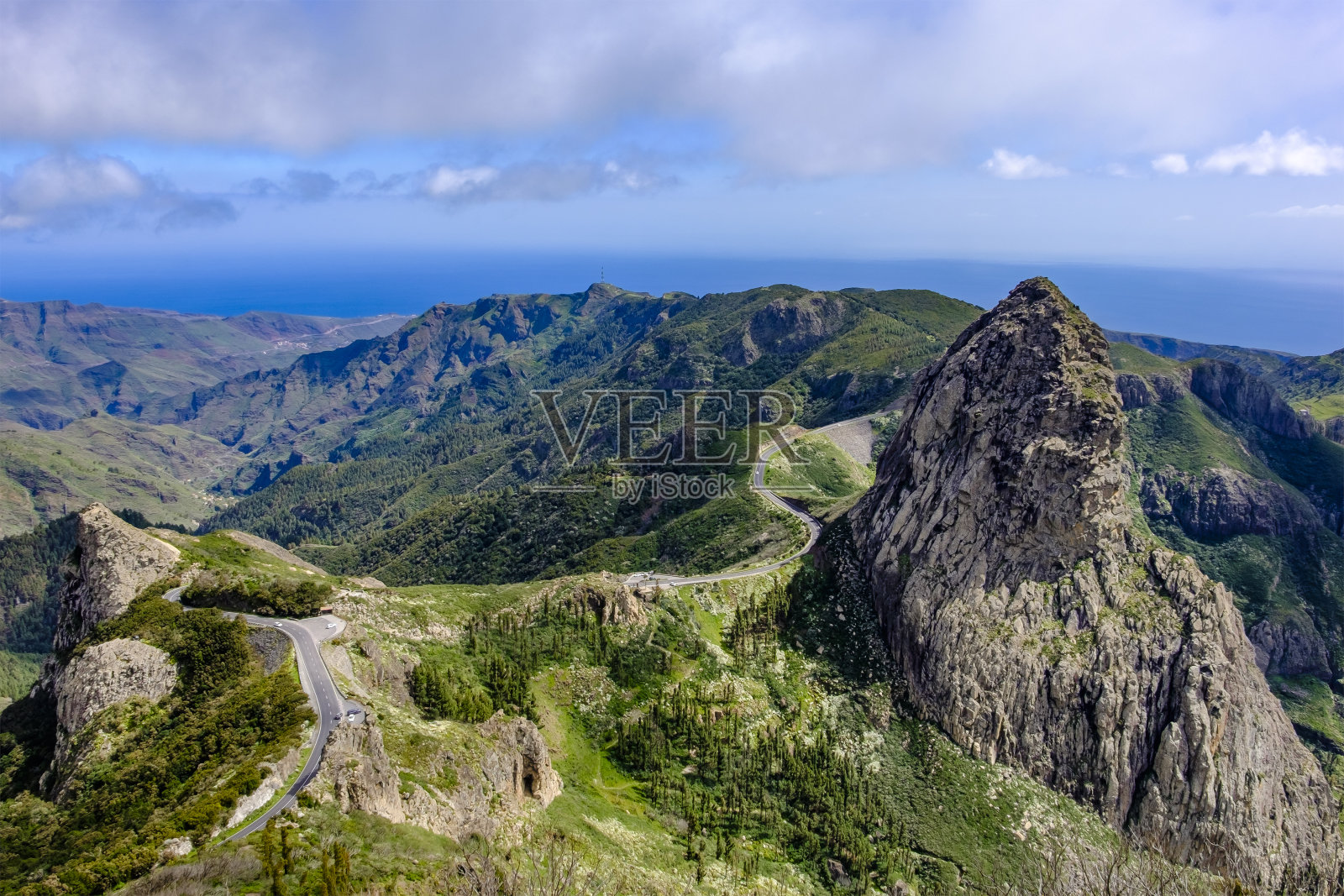 拉戈梅拉，加那利群岛(E)-米拉多莫罗德阿甘多照片摄影图片