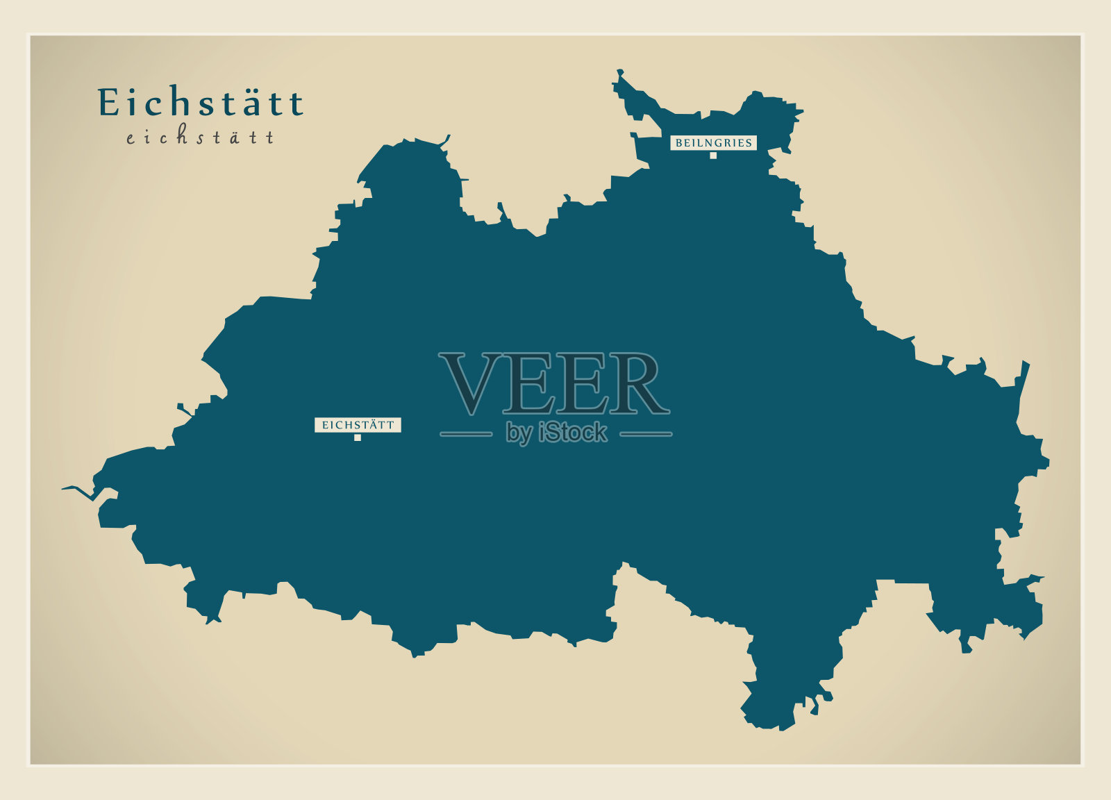 现代地图- Eichstätt县巴伐利亚DE插画图片素材