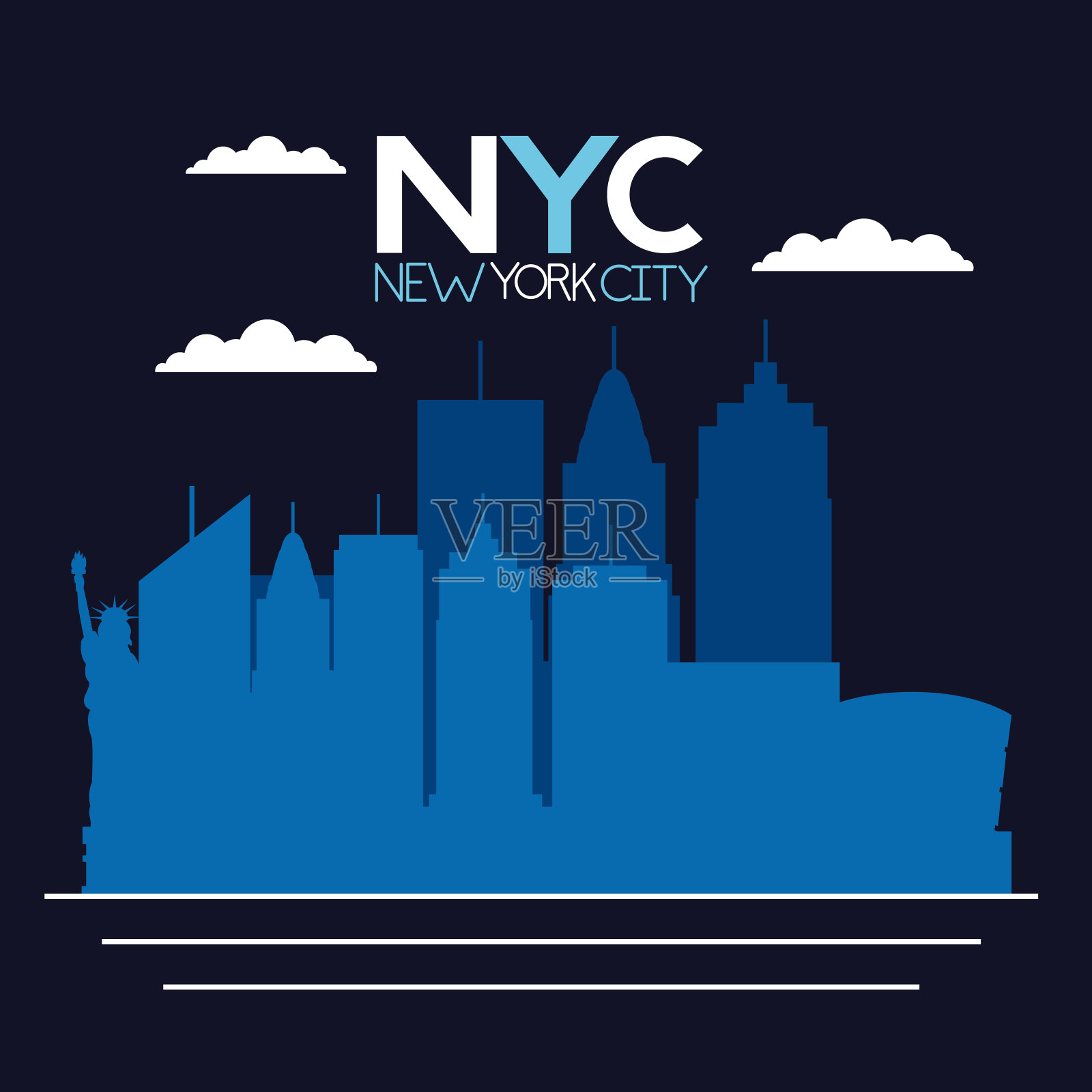 纽约城市卡插画图片素材