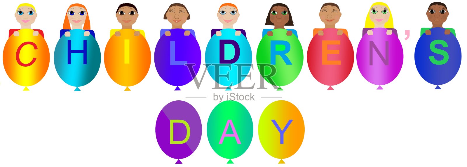 国际儿童节插画图片素材