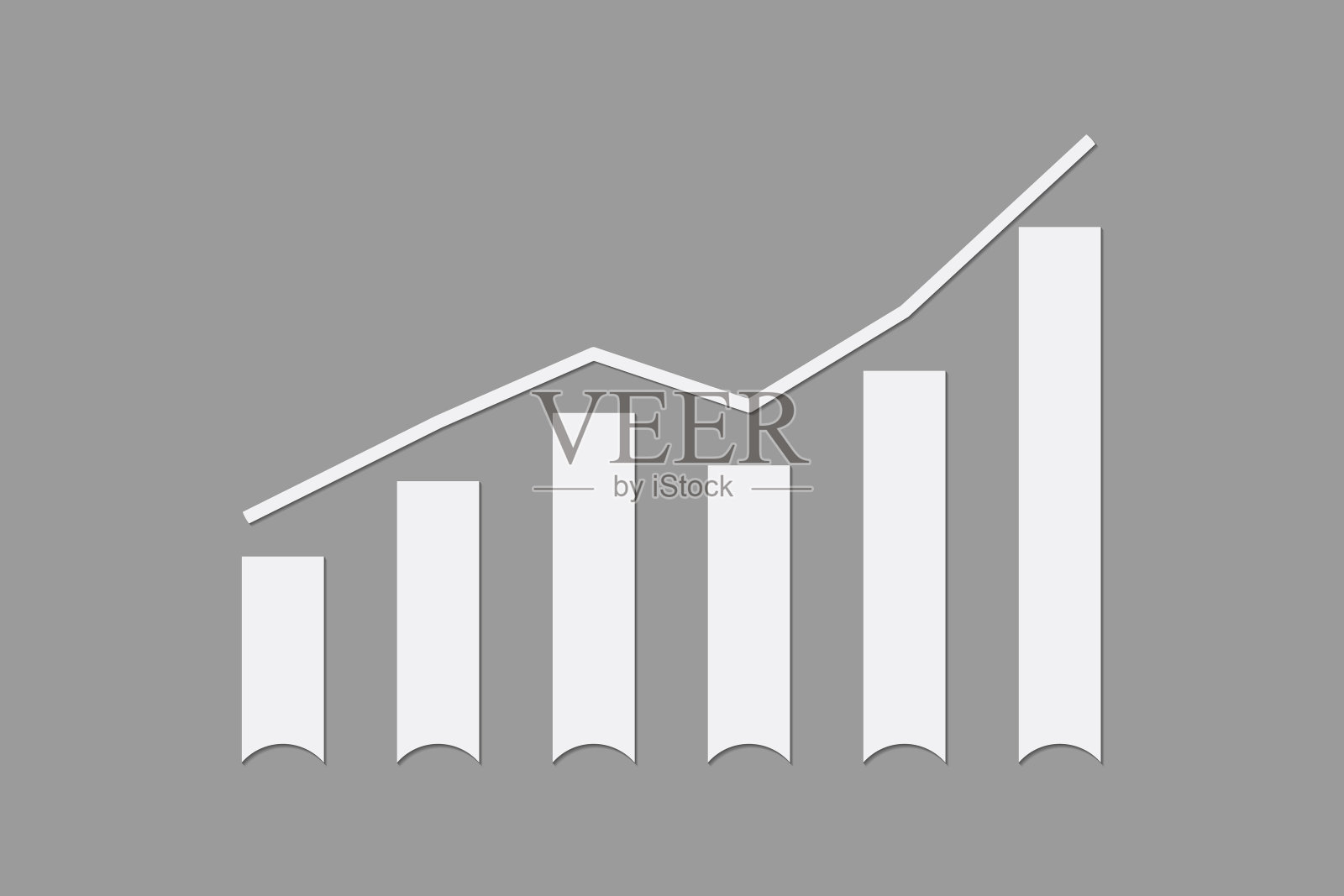 增长图表明成功的商业在黑暗的背景向量插图插画图片素材