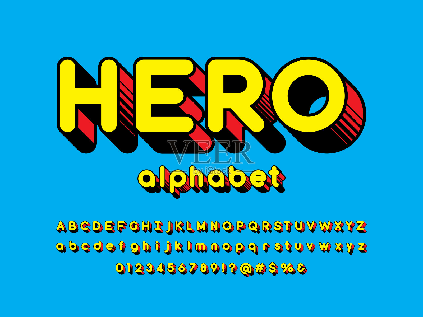 超级英雄字体插画图片素材