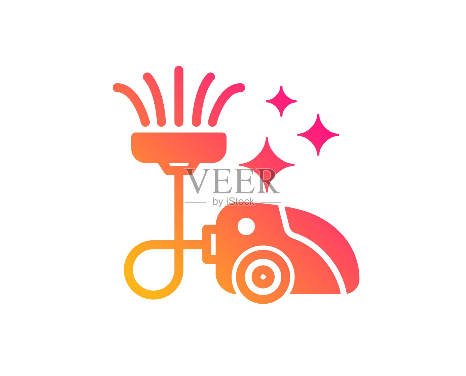 吸尘器图标。清洁服务。向量插画图片素材