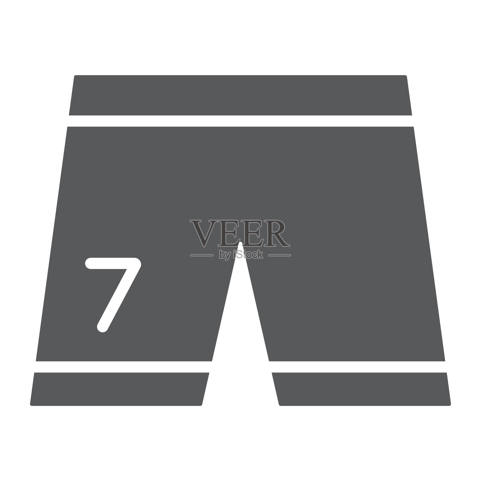 足球短裤符号图标，服装和运动，足球短裤标志，矢量图形，白色背景上的固体图案。图标素材