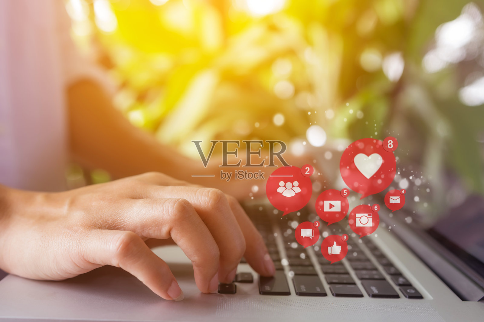 社交媒体和社交网络。照片摄影图片