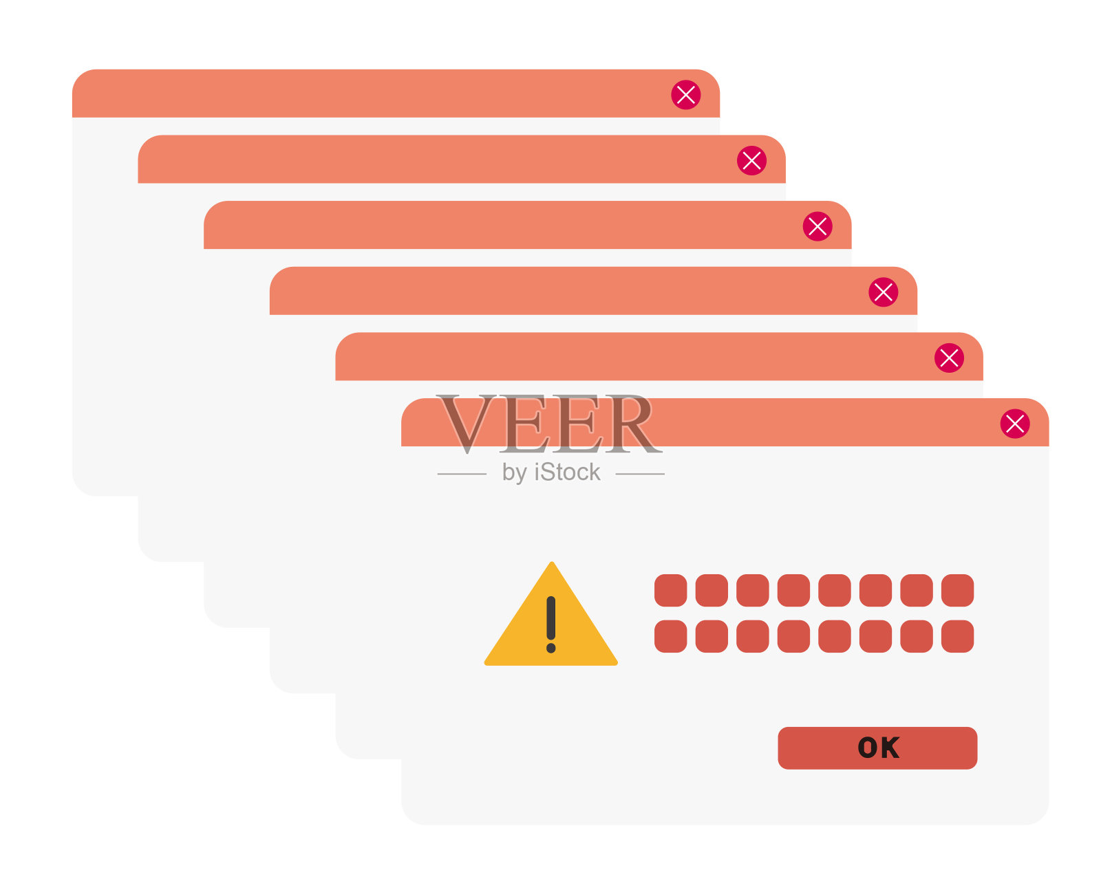 弹出窗口。矢量图标。平面风格矢量插图。插画图片素材