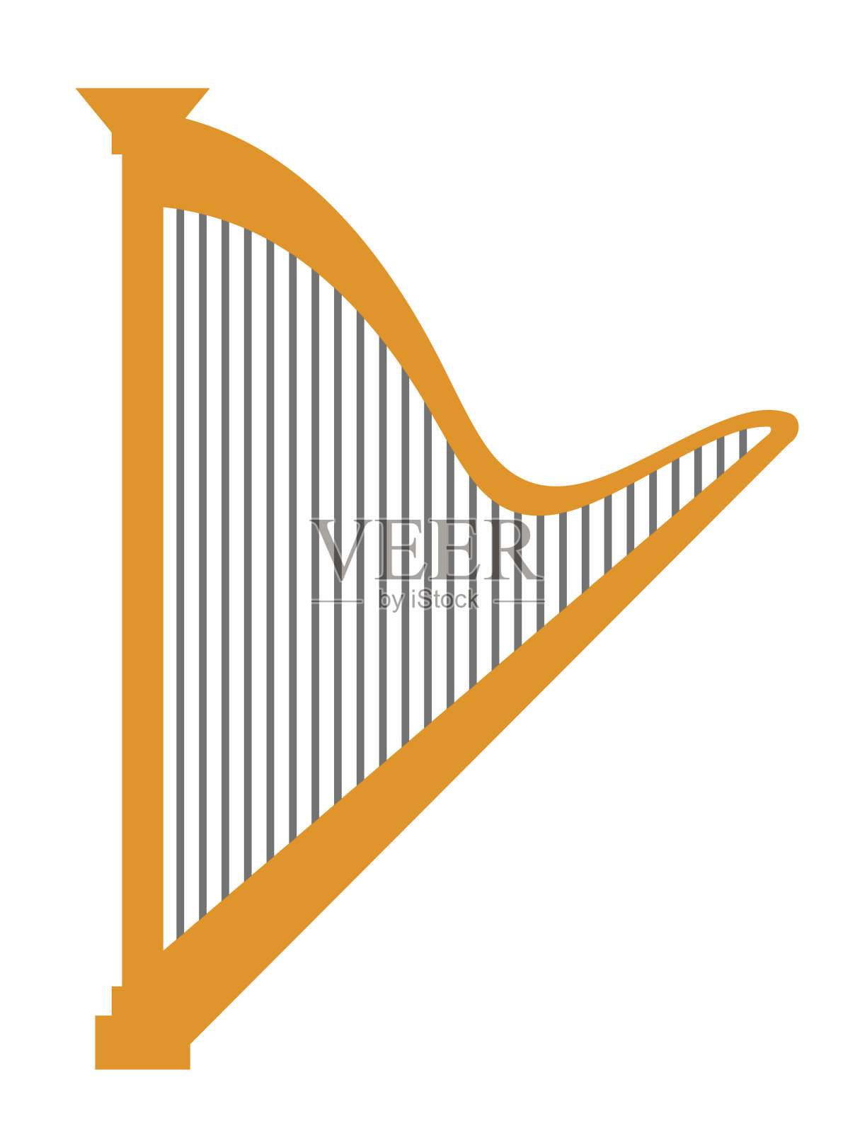 竖琴插画图片素材