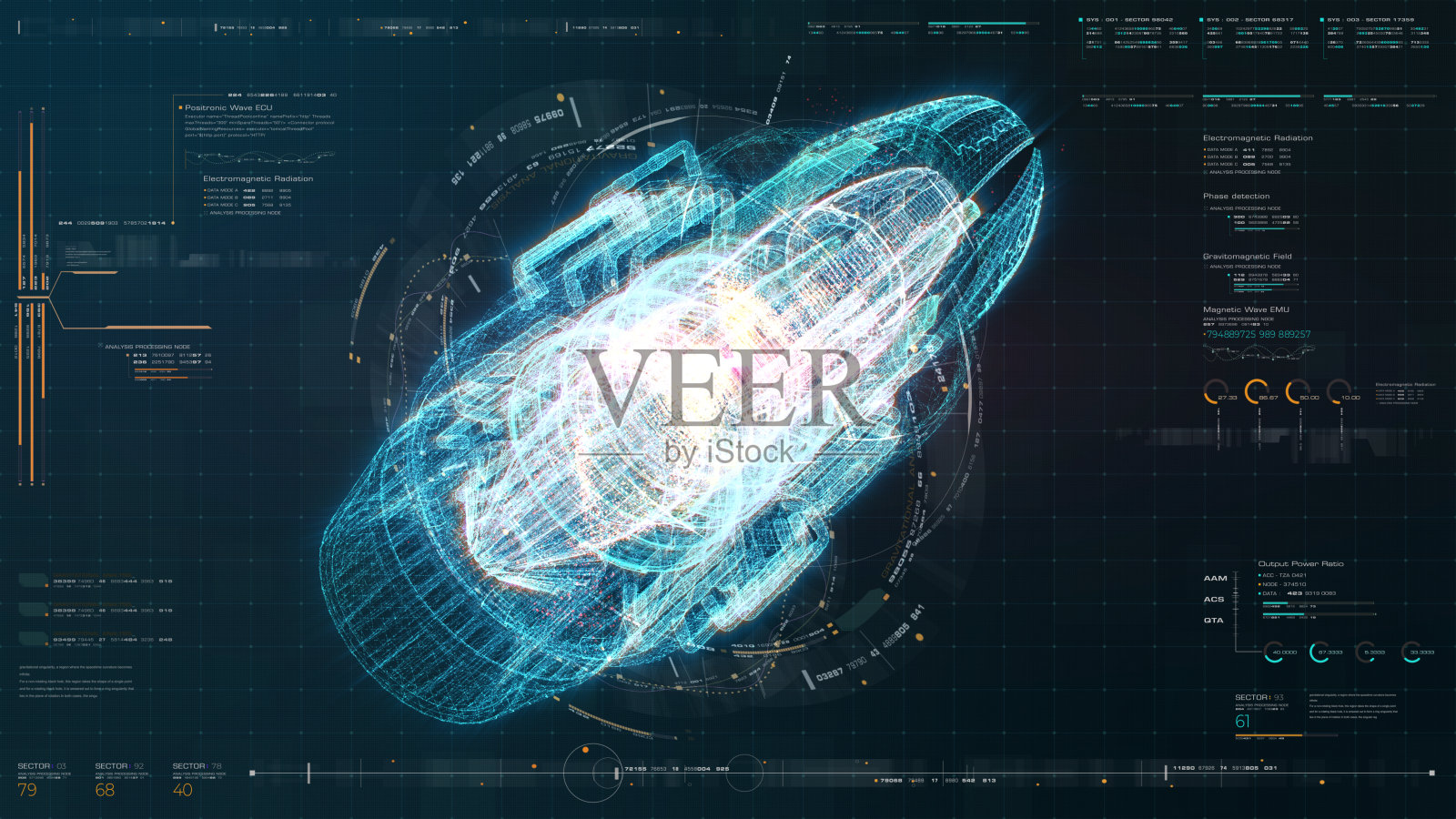 未来HUD全息电磁机插画图片素材