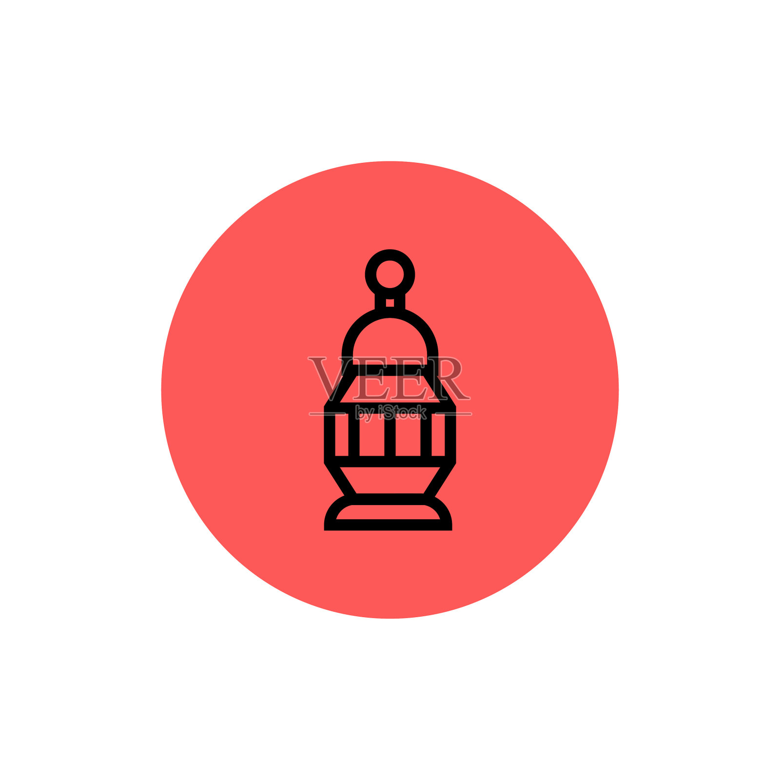 斋月卡里姆阿拉伯灯笼标志-清真寺灯光图标图标素材