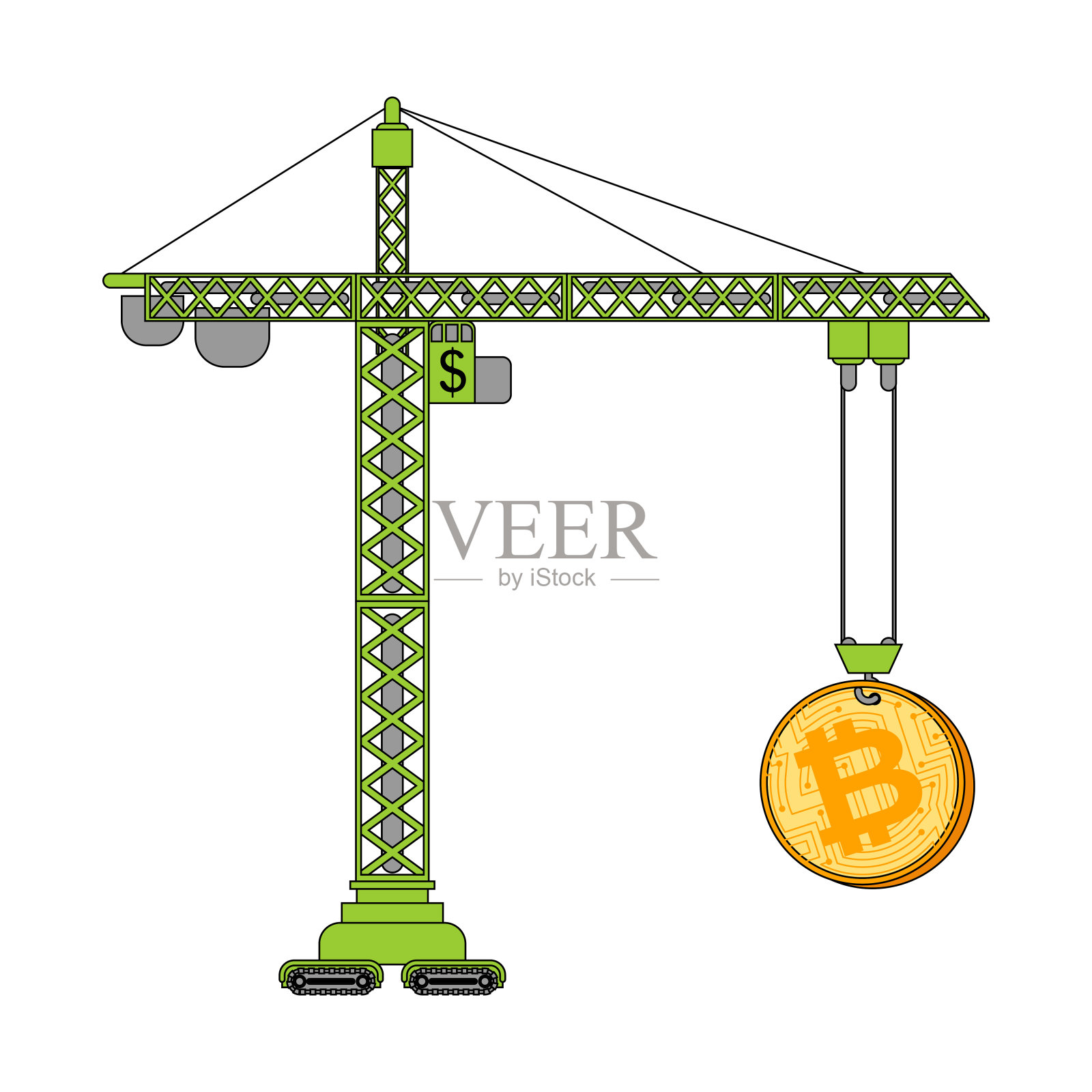 比特币价格上涨Cryptocurrency价格上涨。加密交换中的业务概念插画图片素材