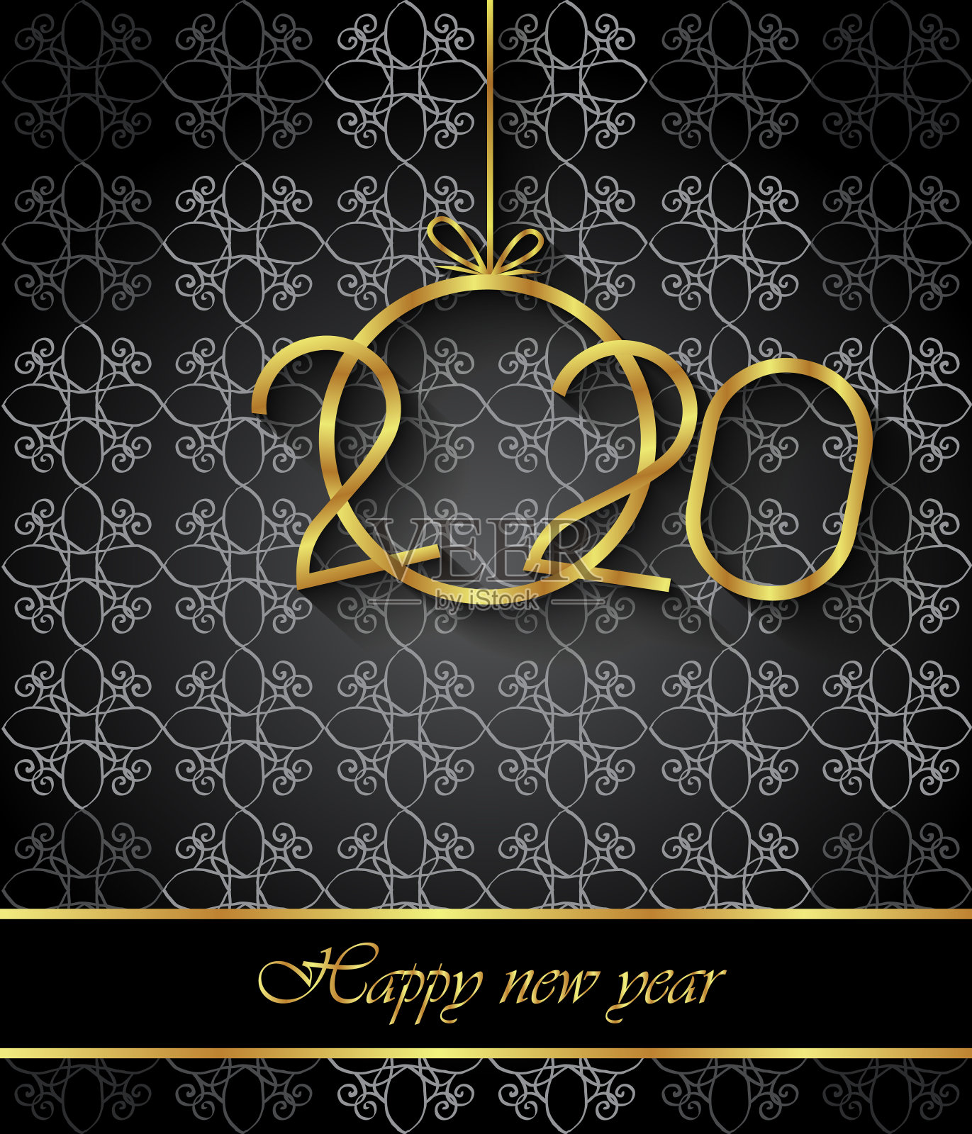 2020新年快乐背景为您的邀请函、节日海报、贺卡。插画图片素材