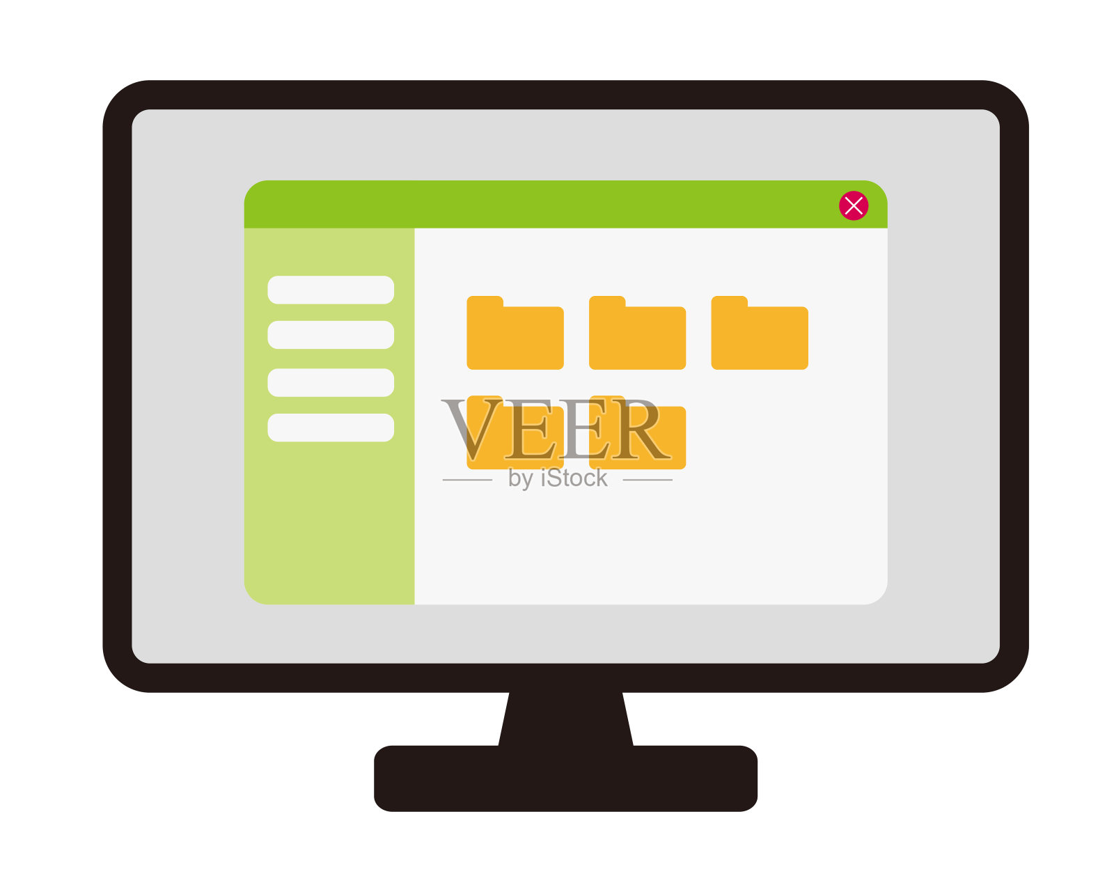 计算机显示器图标。弹出窗口。平板PC符号。矢量插图。插画图片素材