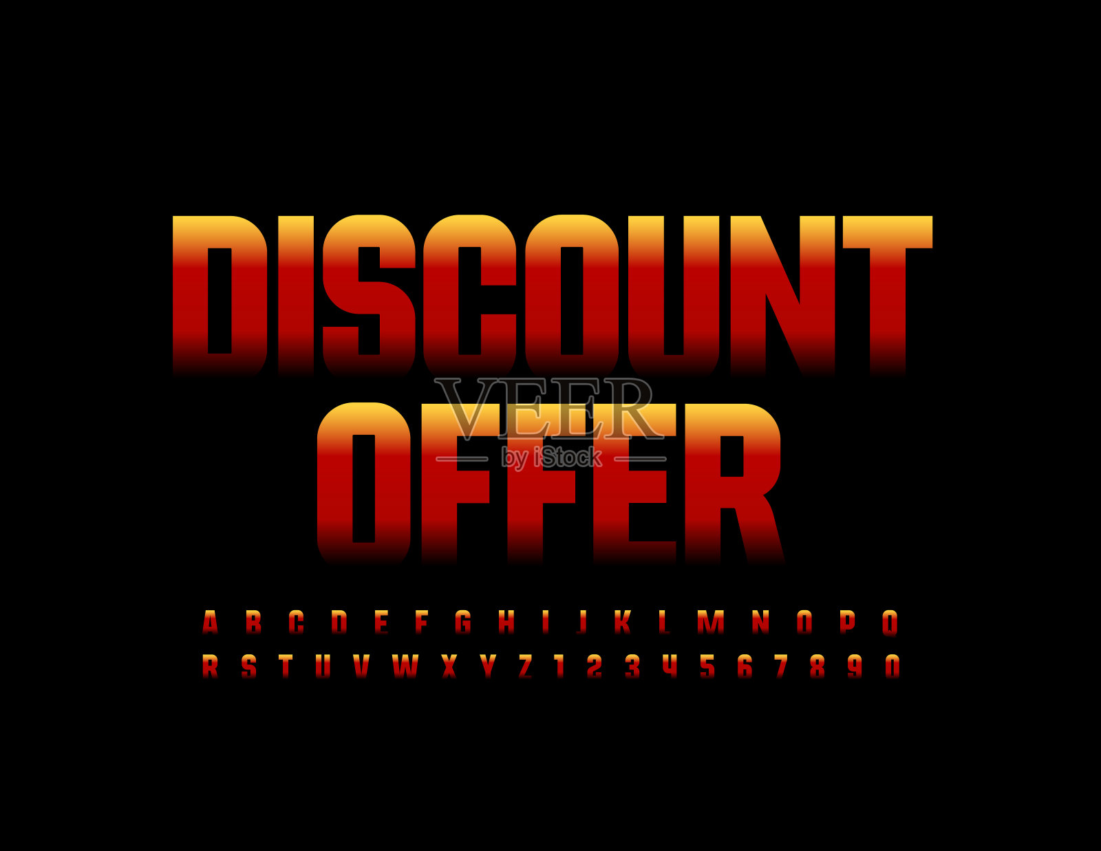 矢量明亮模式旗帜折扣优惠与字母和数字设计元素图片