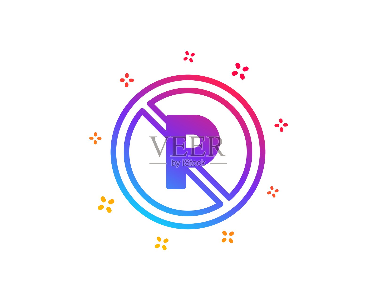 没有停车图标。禁止停车标志。向量插画图片素材