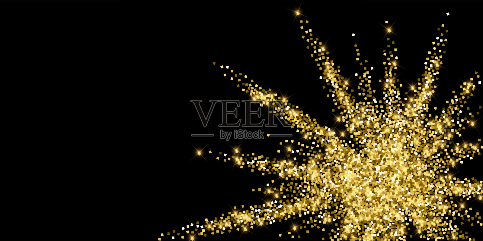 闪闪发光的金色豪华纸屑。Scattere插画图片素材