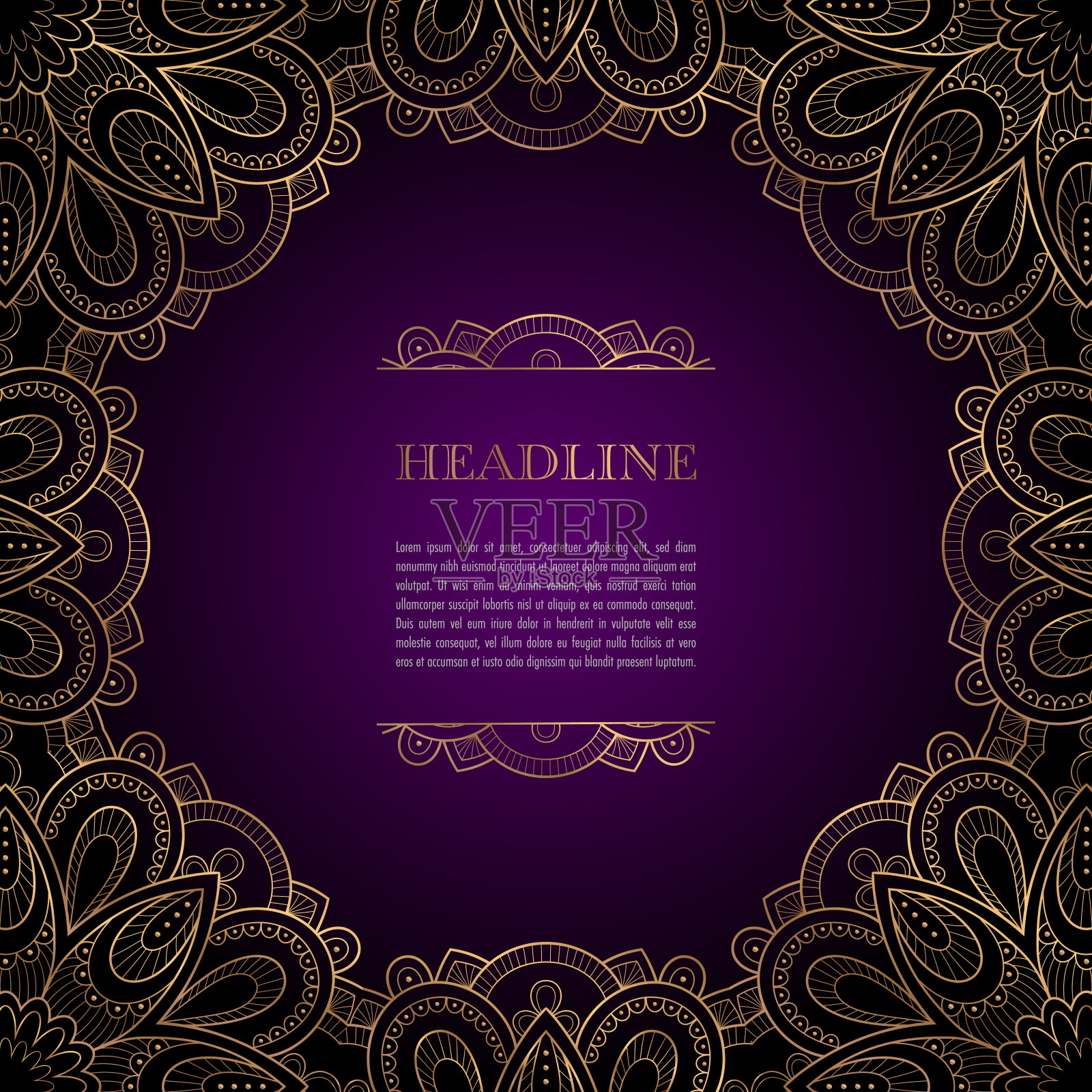 金色的装饰框插画图片素材