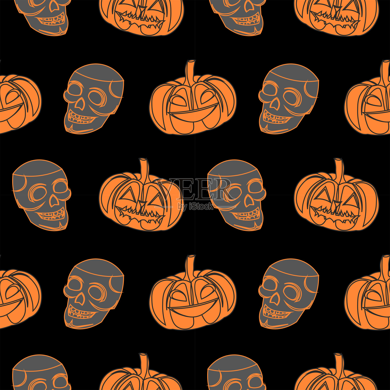 向量万圣节模式。插画图片素材