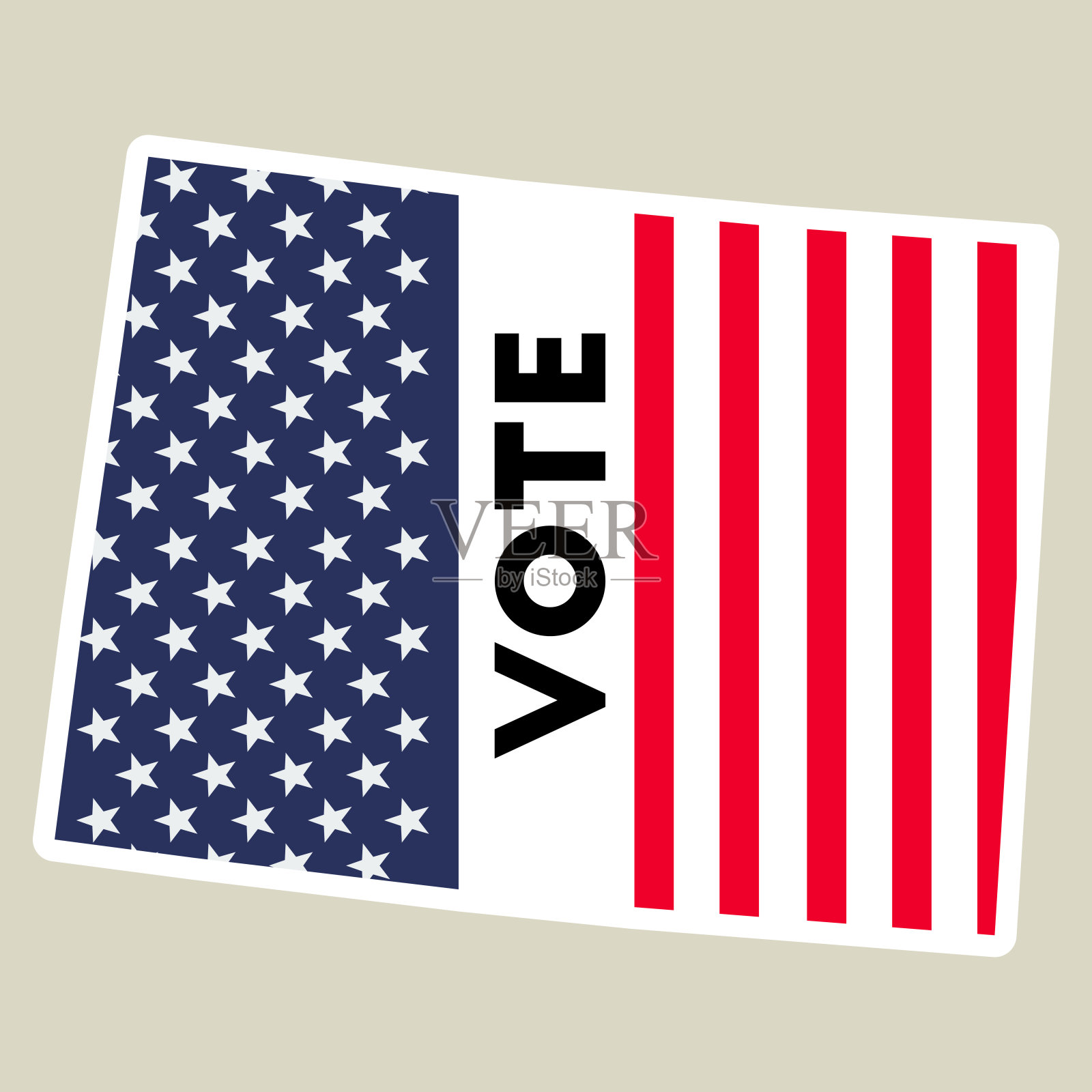 2016年美国总统选举投票贴纸插画图片素材