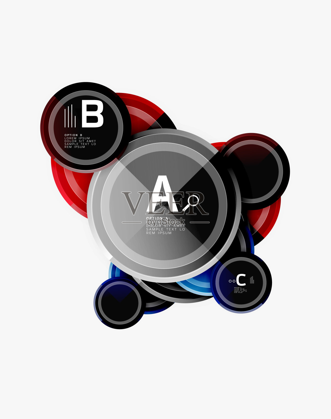 圆几何抽象背景模板的网页横幅，业务演示，品牌，壁纸插画图片素材