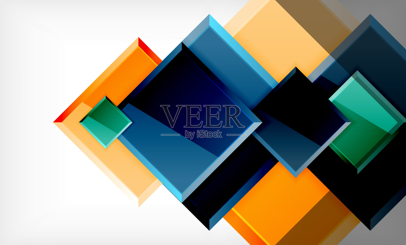 彩色的方形和矩形块背景插画图片素材