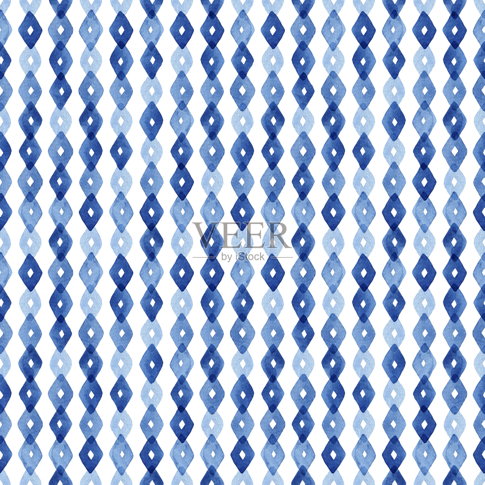 水彩无缝菱形图案。插画图片素材