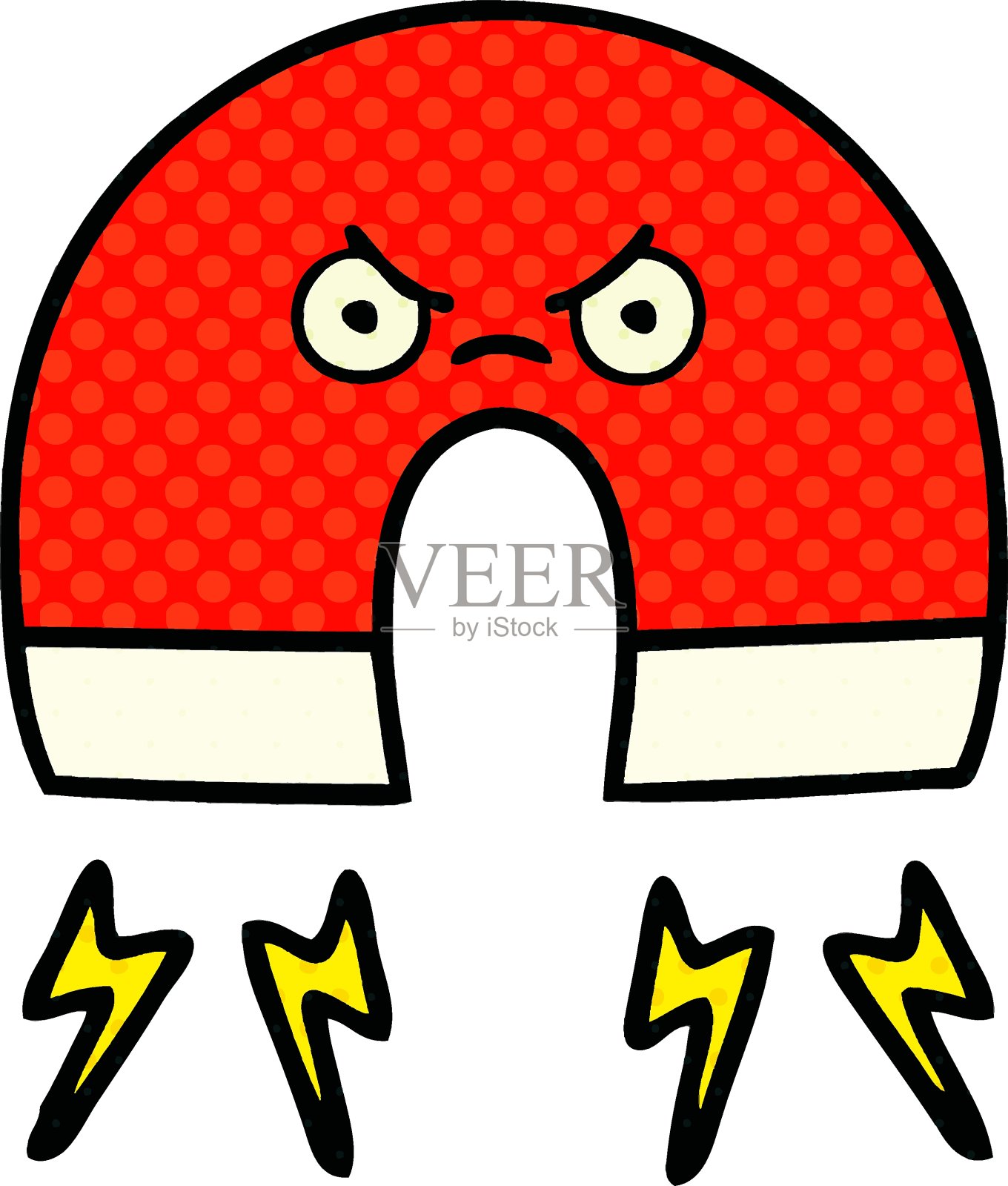 漫画风格的卡通磁铁插画图片素材