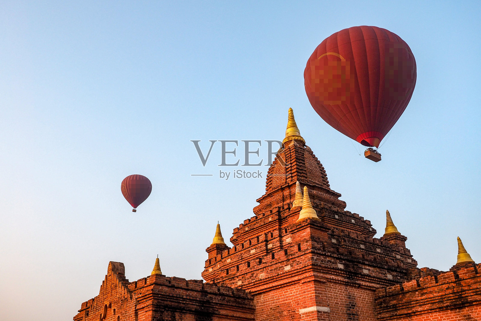 缅甸蒲甘平原的日出照片摄影图片