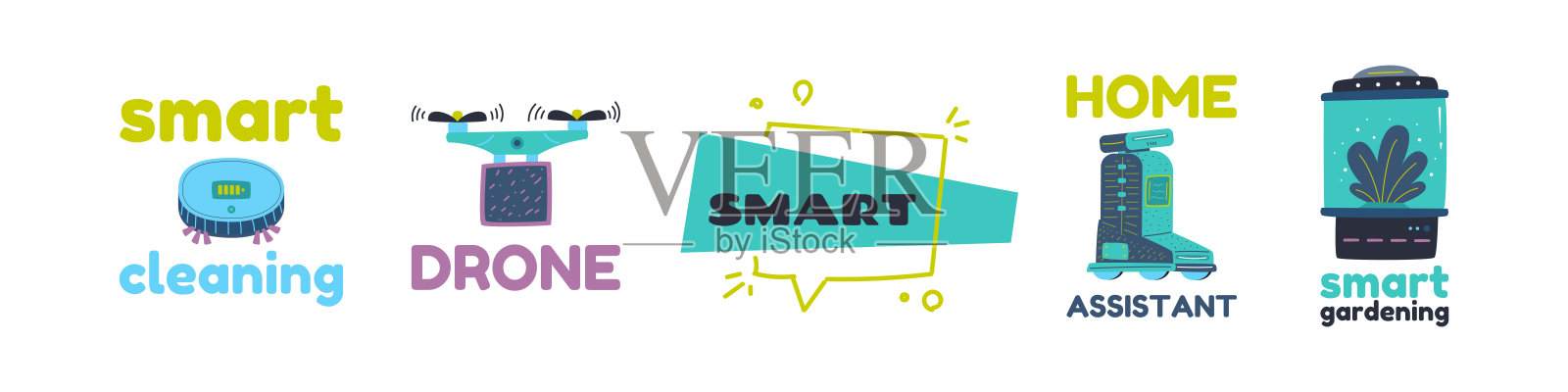 人工智能和机器学习。插画图片素材