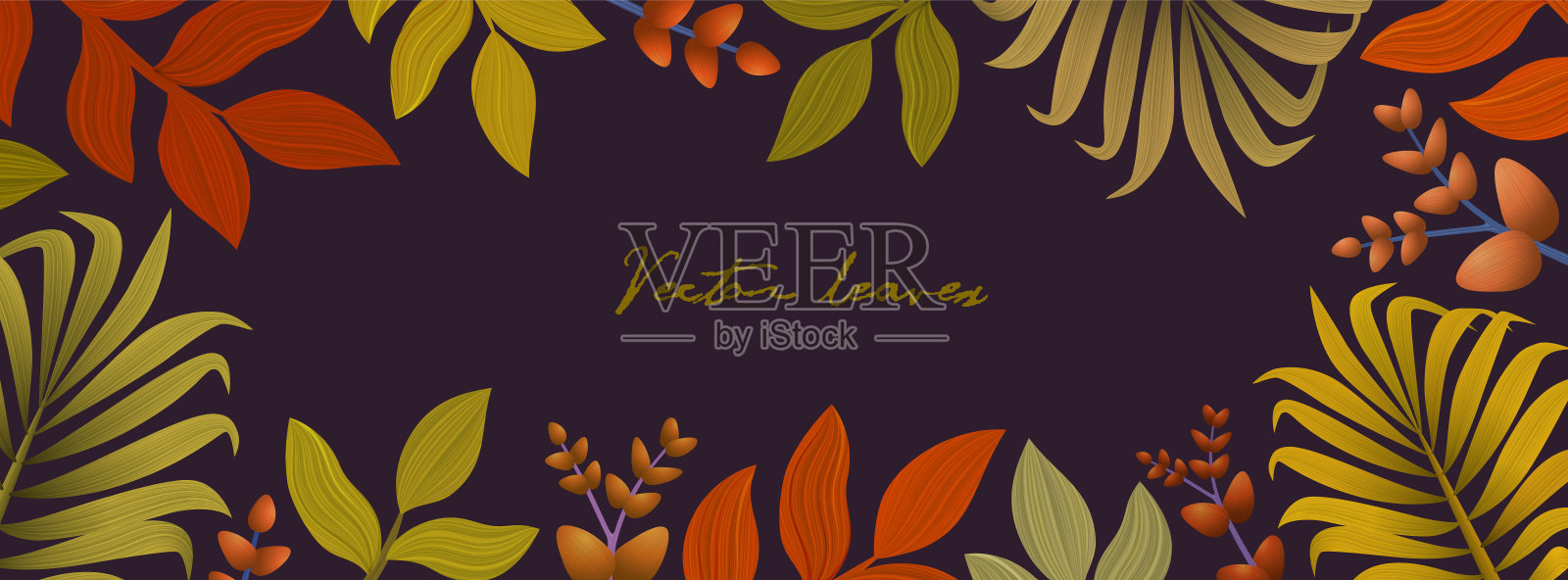 秋天的背景与树叶。用于购物或促销海报、相框传单或网页横幅。矢量图模板插画图片素材