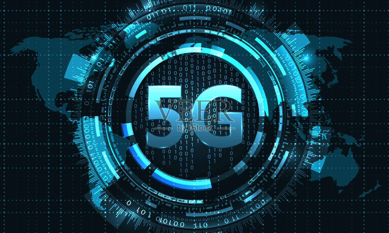 5G新型无线网络连接。全球网络高速创新插画图片素材