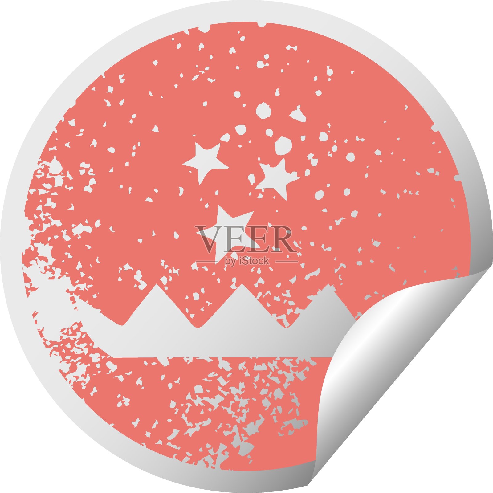 心疼的圆形脱皮贴纸象征神奇的荷花插画图片素材