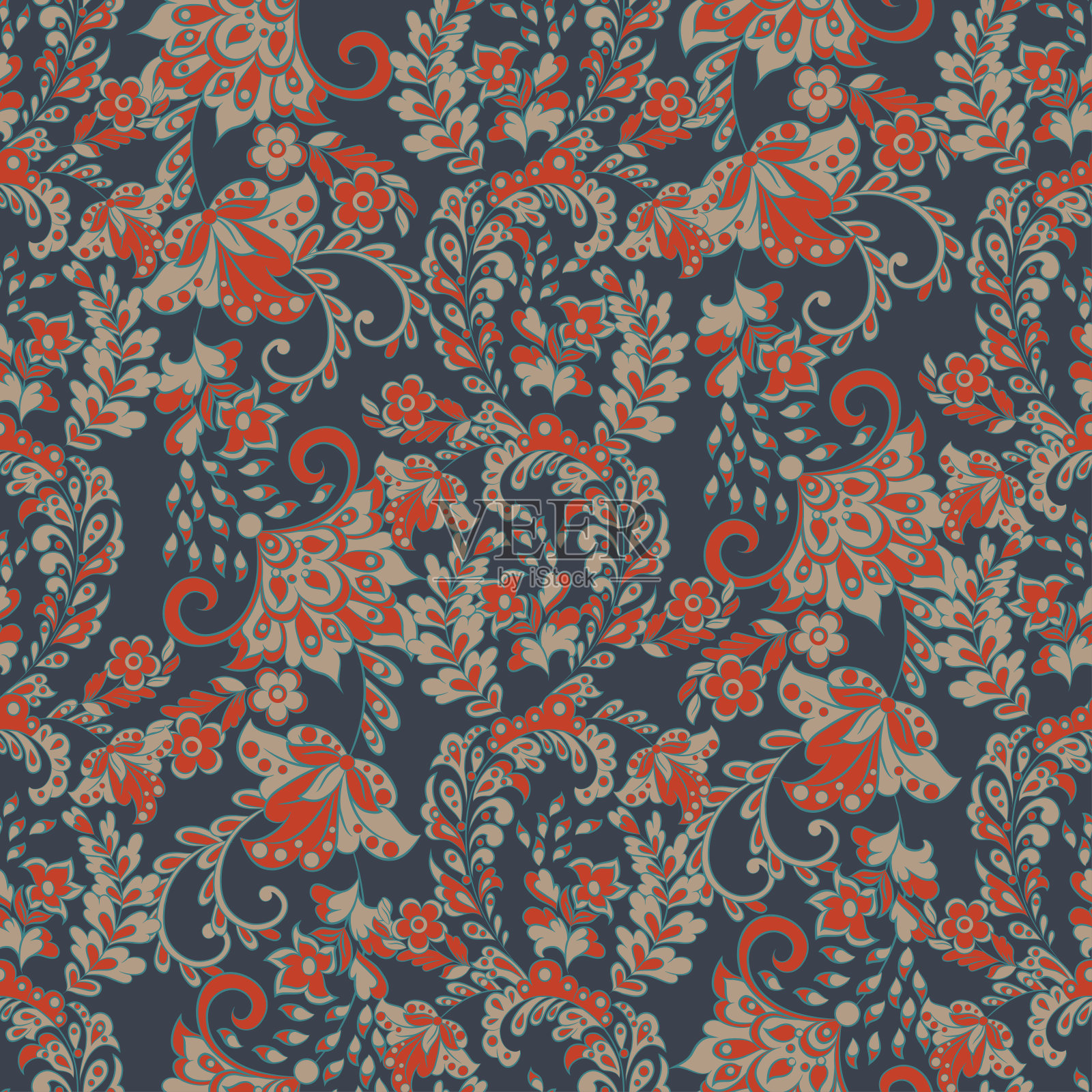 花卉无缝矢量图案插画图片素材