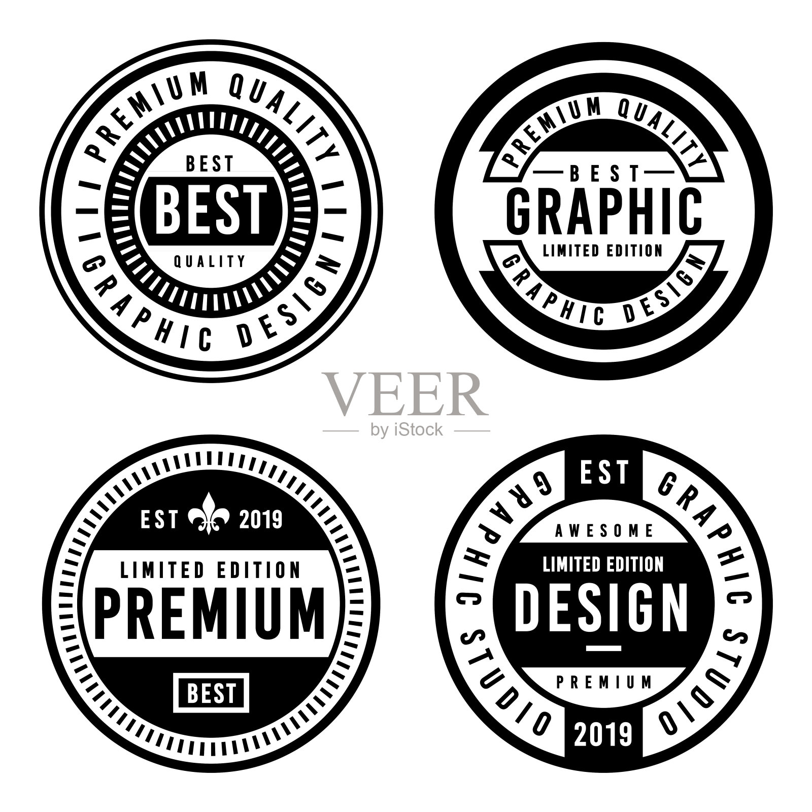 复古徽章设计套装插画图片素材