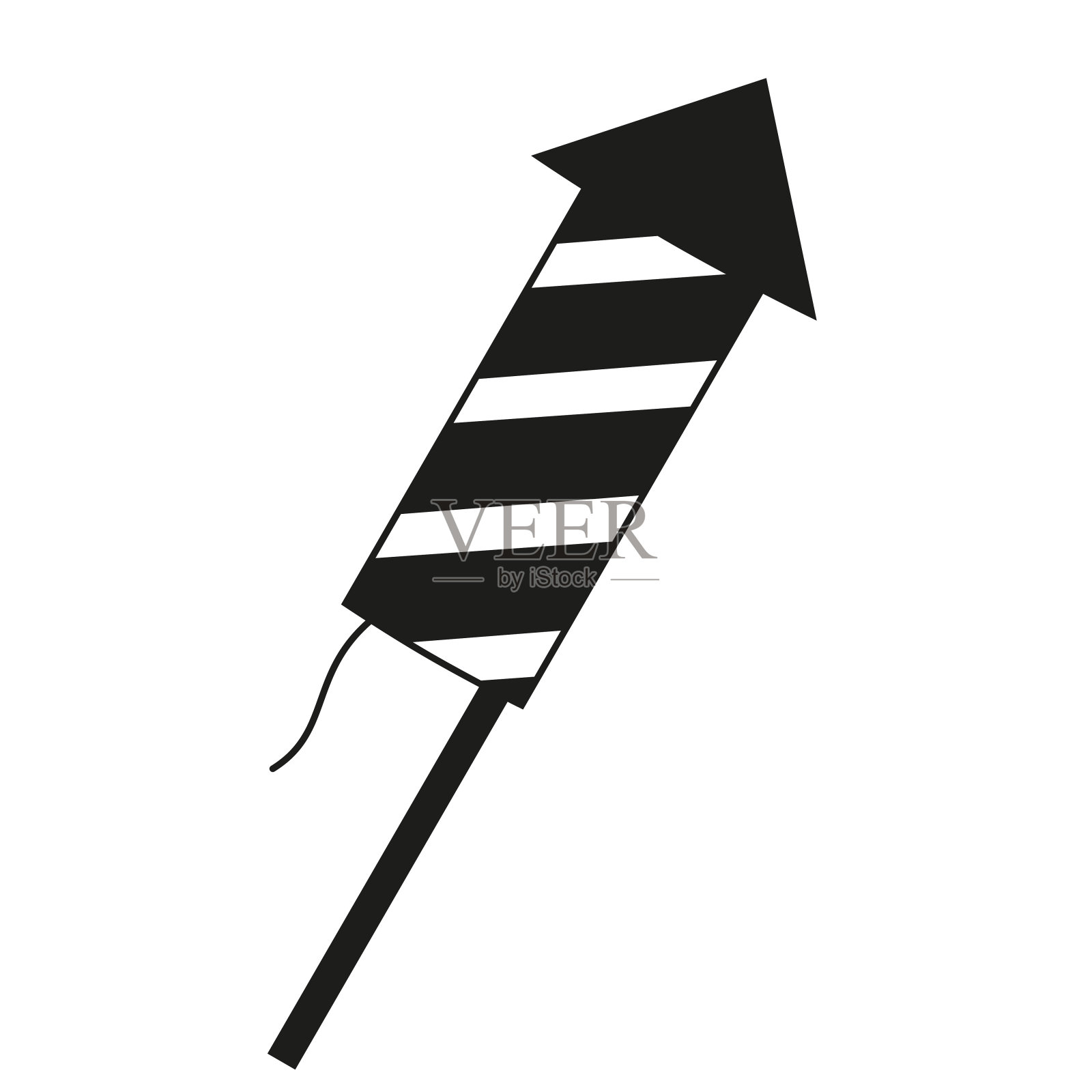 背部和白色烟花火箭插画图片素材