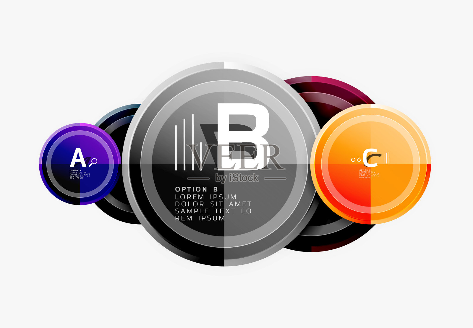 彩色光泽圈背景设计元素图片