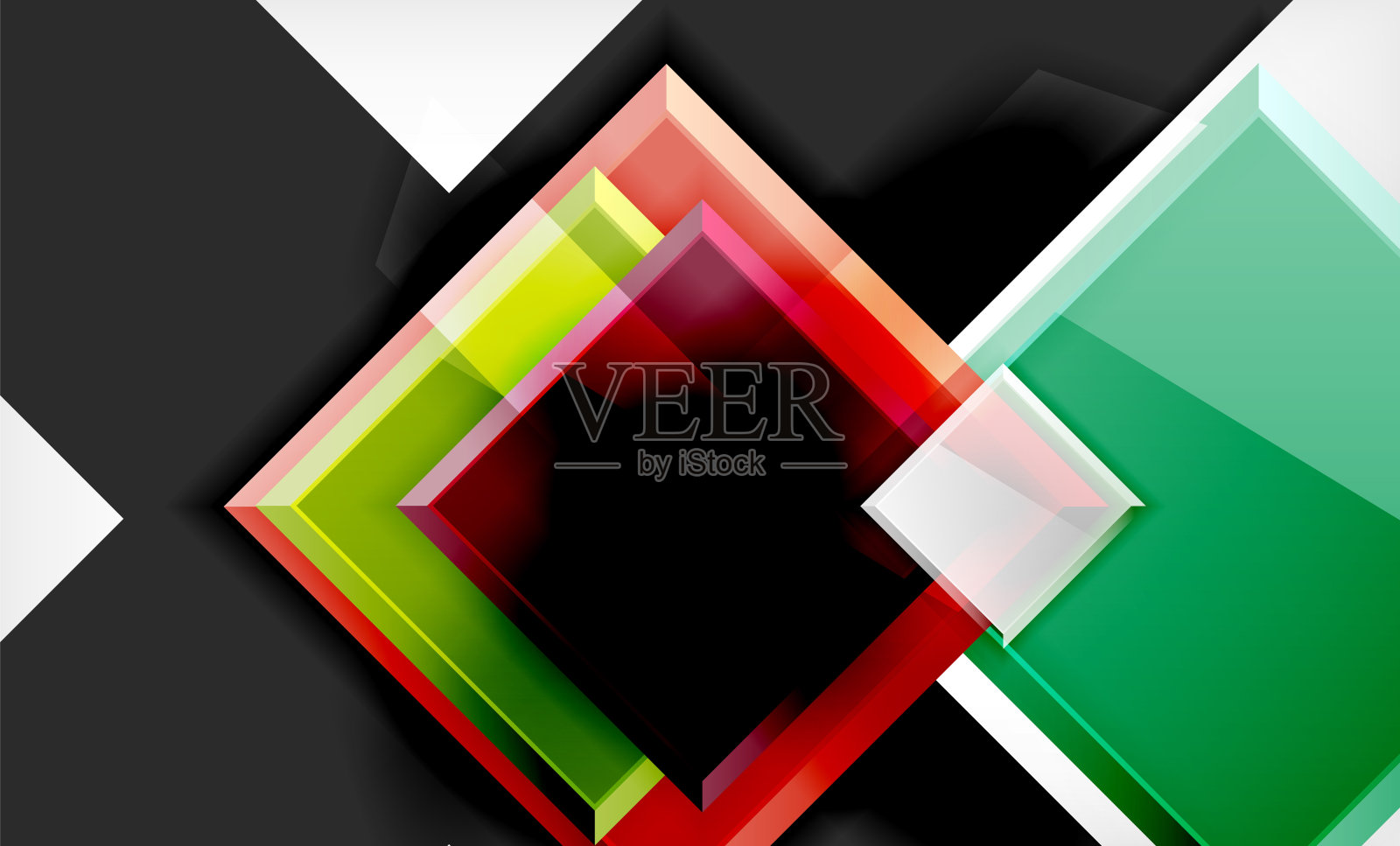 彩色的方形和矩形块背景插画图片素材