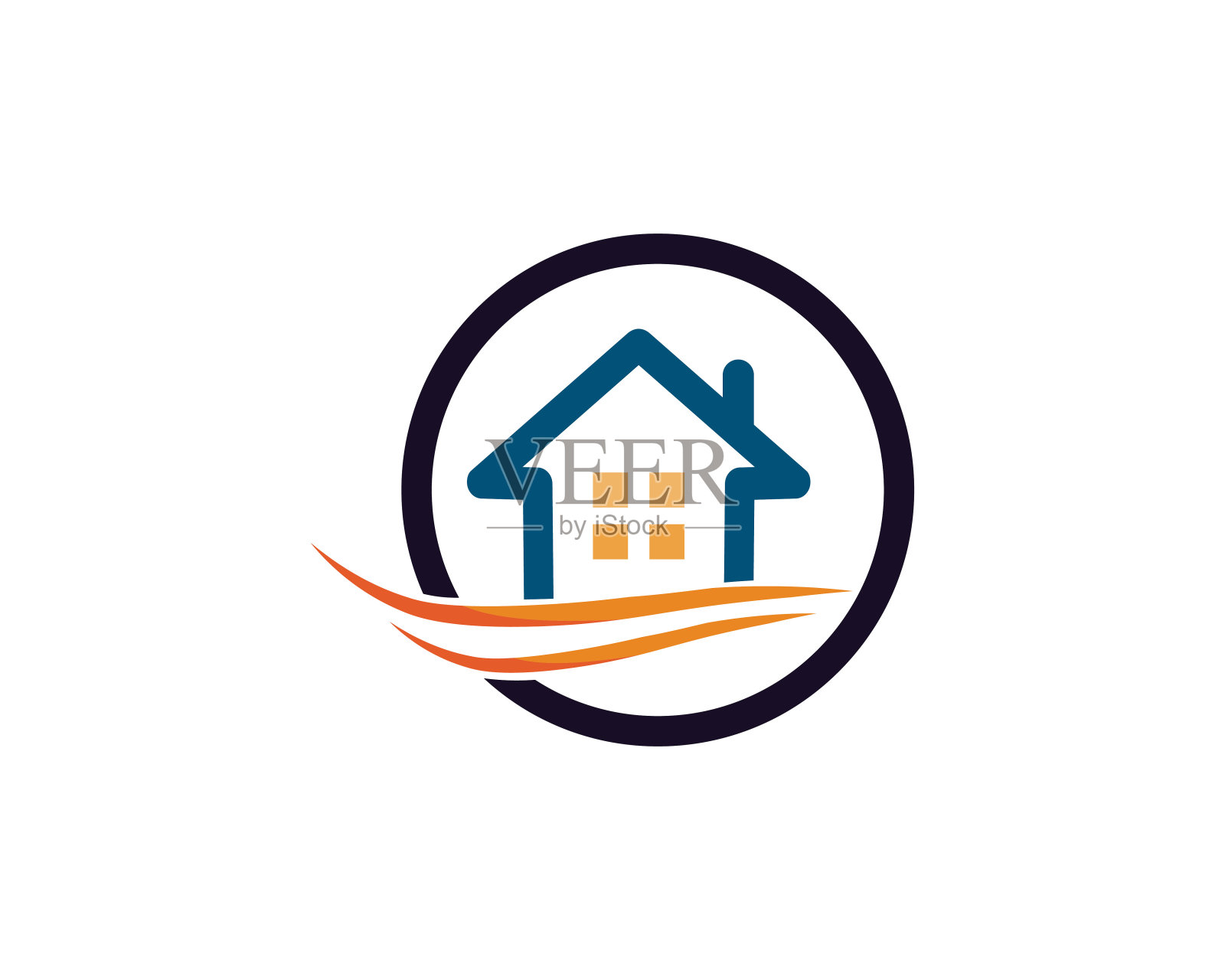 房地产和住宅建筑标志图标模板插画图片素材