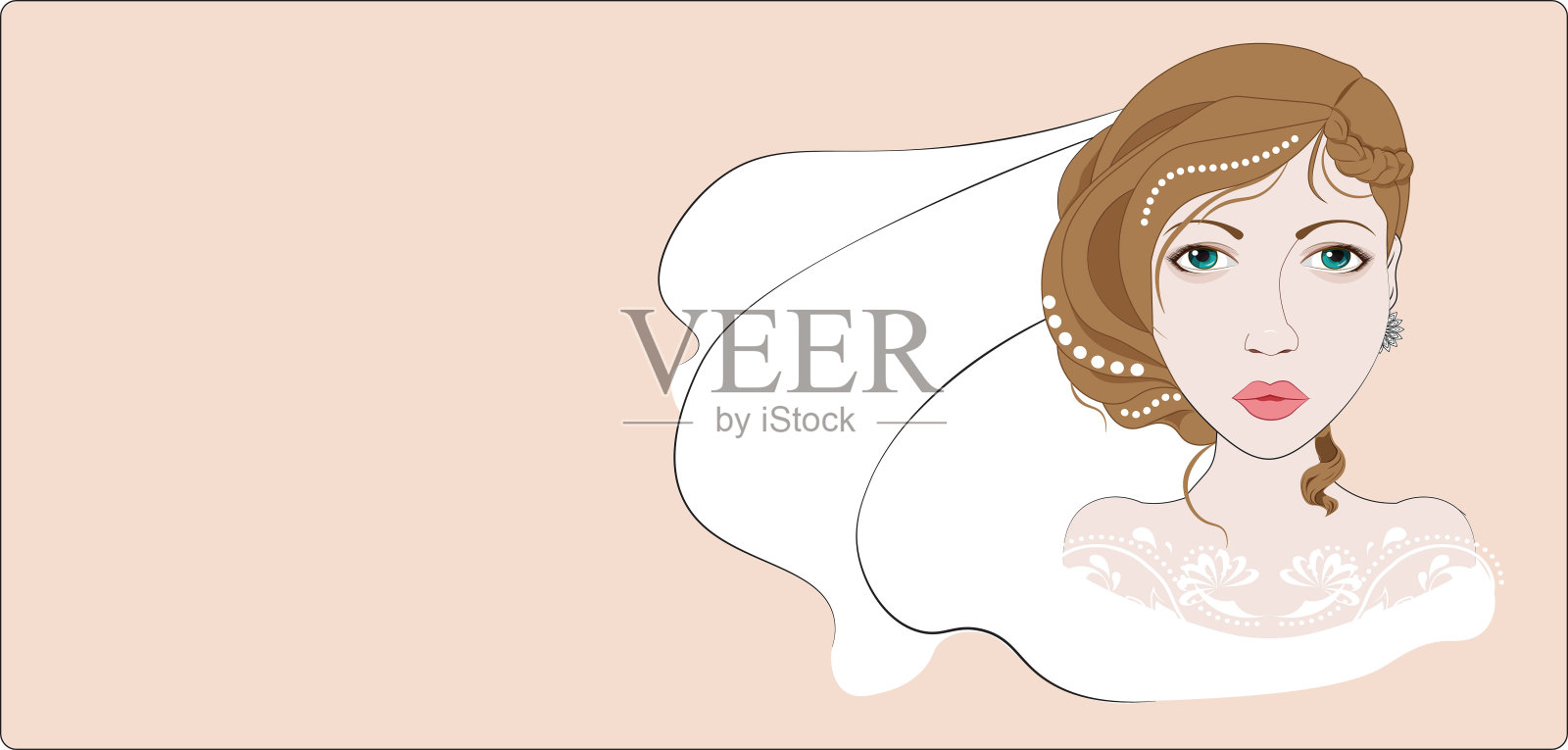 新娘的脸插画图片素材