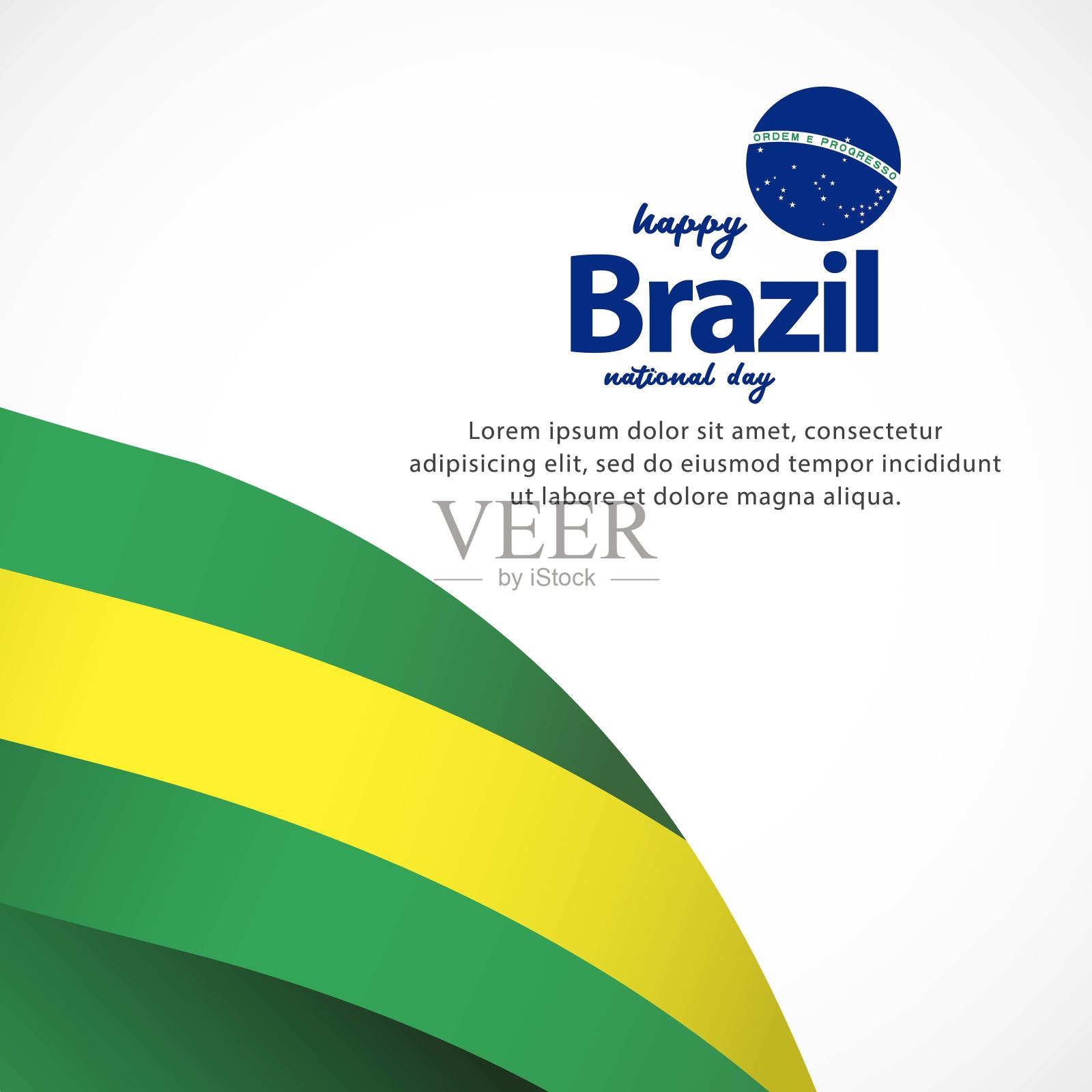 巴西独立日矢量模板。设计横幅，贺卡或印刷。插画图片素材