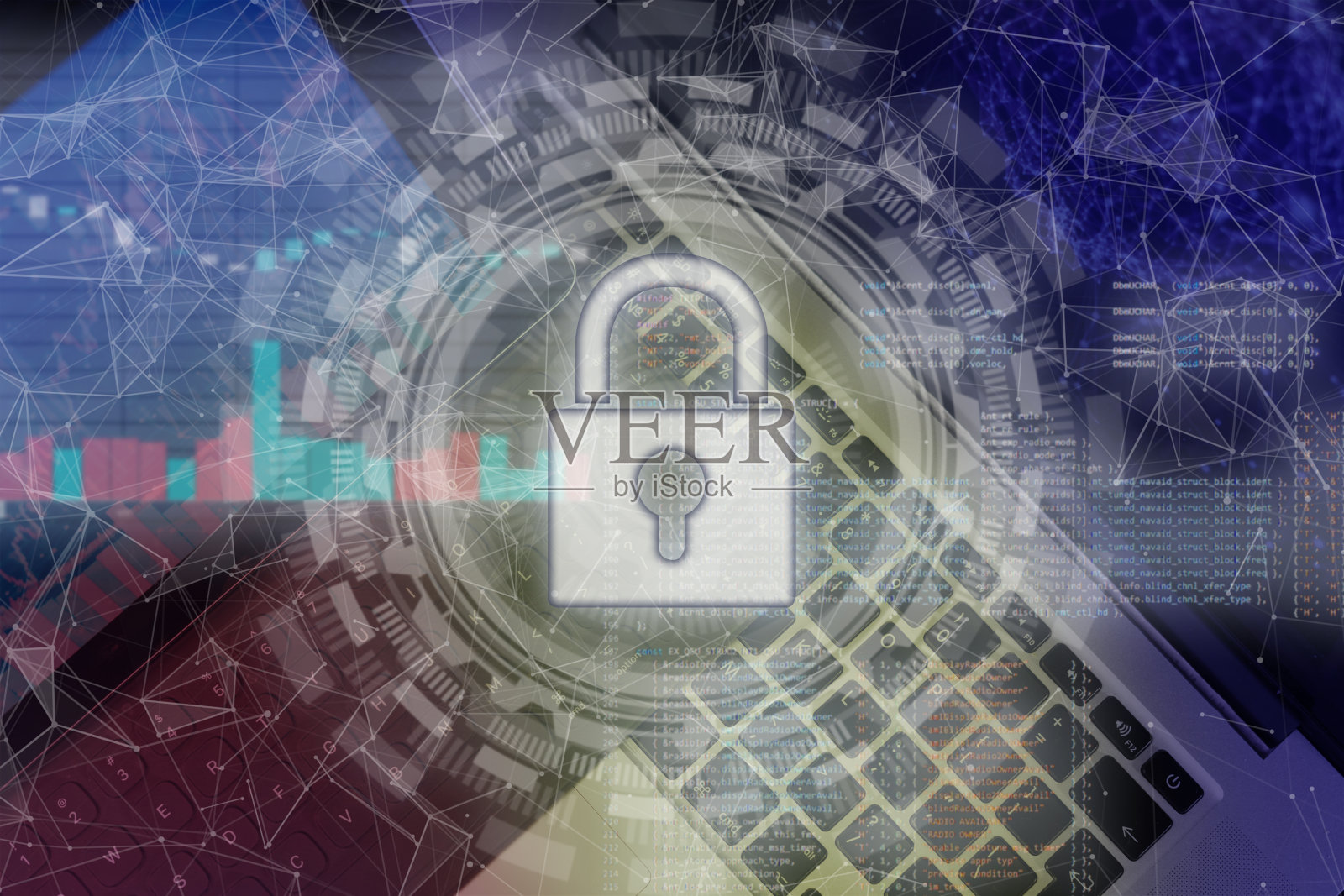 数据存储锁定，网络包围，安全概念，安全互联网b照片摄影图片