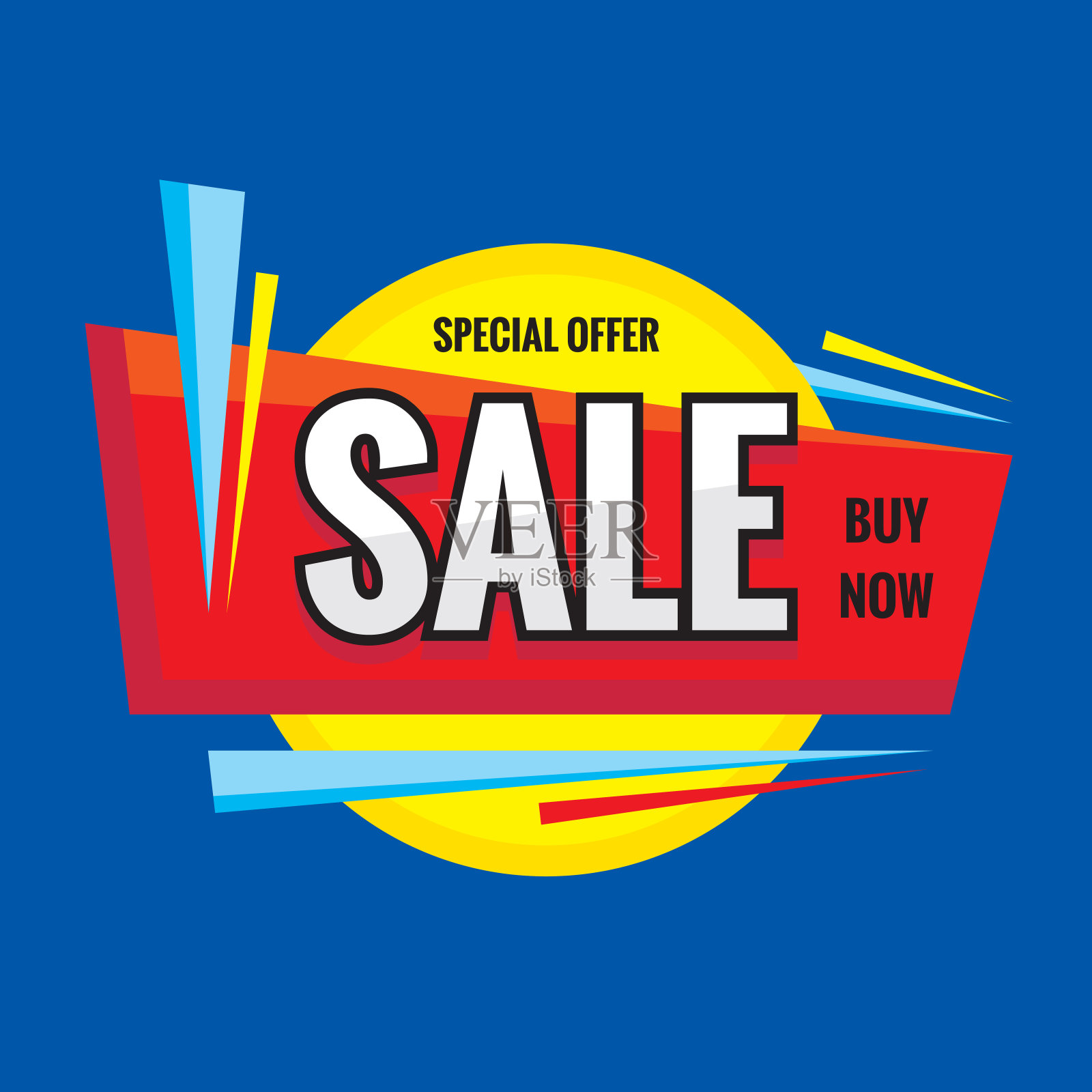 销售折扣概念旗帜矢量插图。现在就购买抽象贴纸。特别优惠价。平面设计元素。设计模板素材